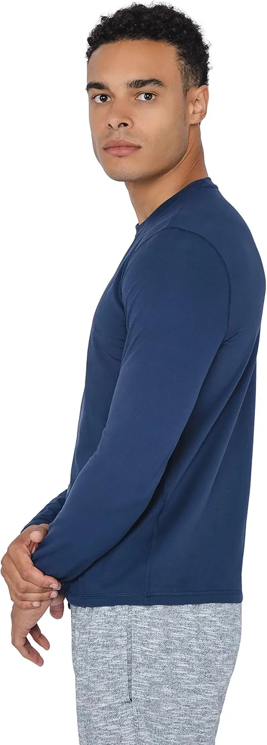 90 Degree By Reflex Mens Moisture Wicking Soft Crew Neck Dry Fit Long Sleeve Shirt for Men