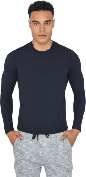 90 Degree By Reflex Mens Moisture Wicking Soft Crew Neck Dry Fit Long Sleeve Shirt for Men