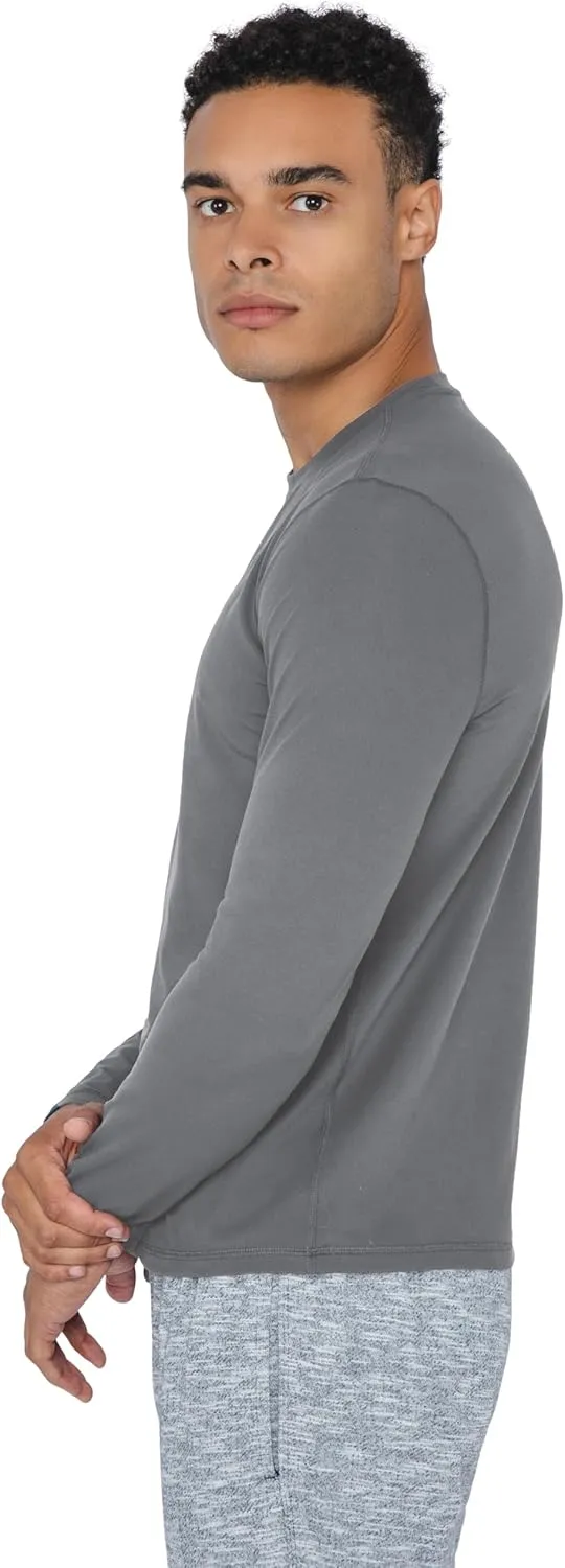 90 Degree By Reflex Mens Moisture Wicking Soft Crew Neck Dry Fit Long Sleeve Shirt for Men