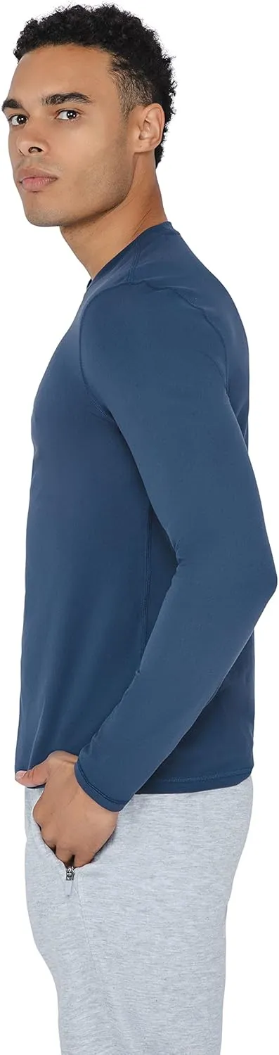 90 Degree By Reflex Mens Moisture Wicking Soft Crew Neck Dry Fit Long Sleeve Shirt for Men