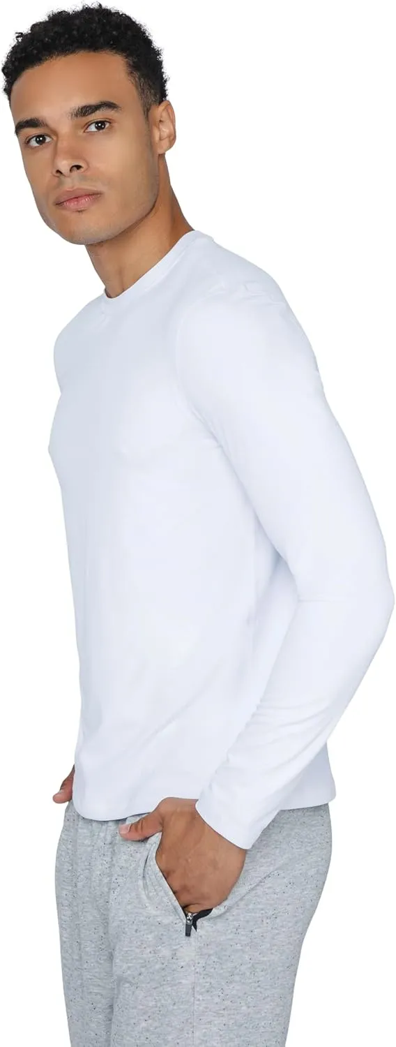 90 Degree By Reflex Mens Moisture Wicking Soft Crew Neck Dry Fit Long Sleeve Shirt for Men