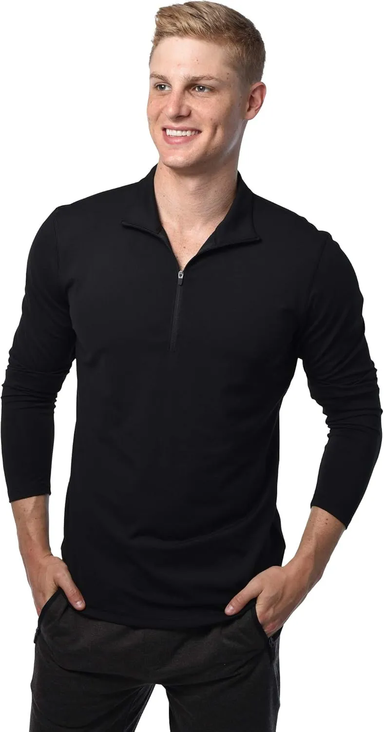 90 Degree By Reflex Ultra Soft Half Zip Long Sleeve Shirt for Men