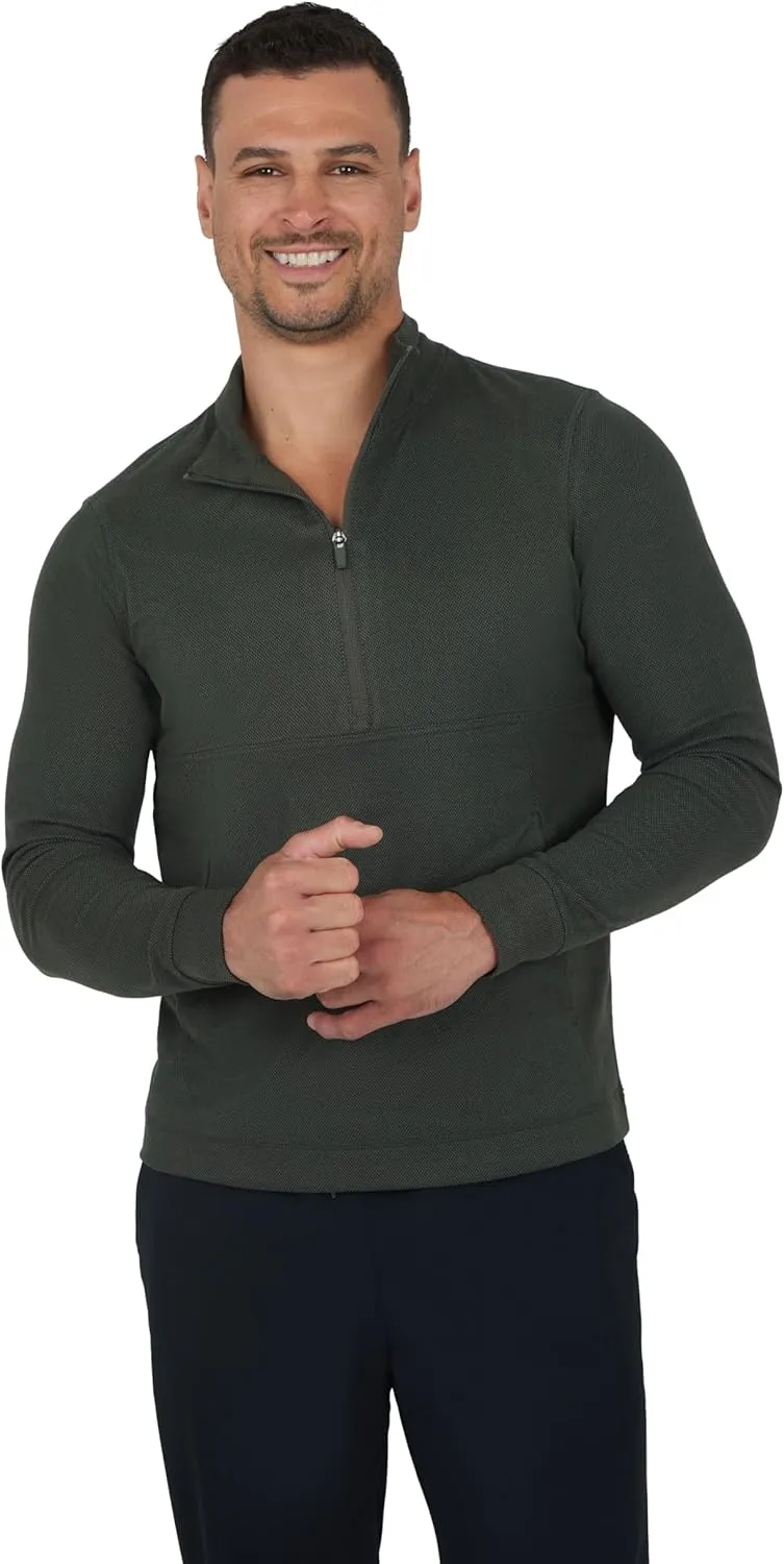 90 Degree By Reflex Ultra Soft Half Zip Long Sleeve Shirt for Men