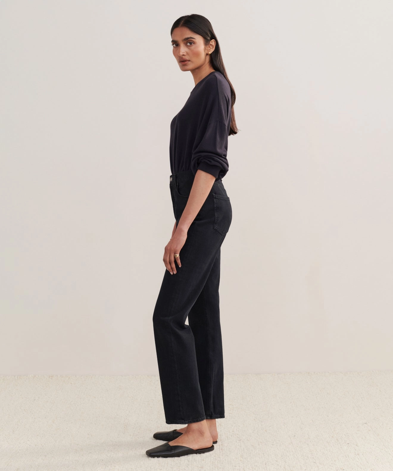 90's Pinch Waist Long Jean Body-Hugging Fit