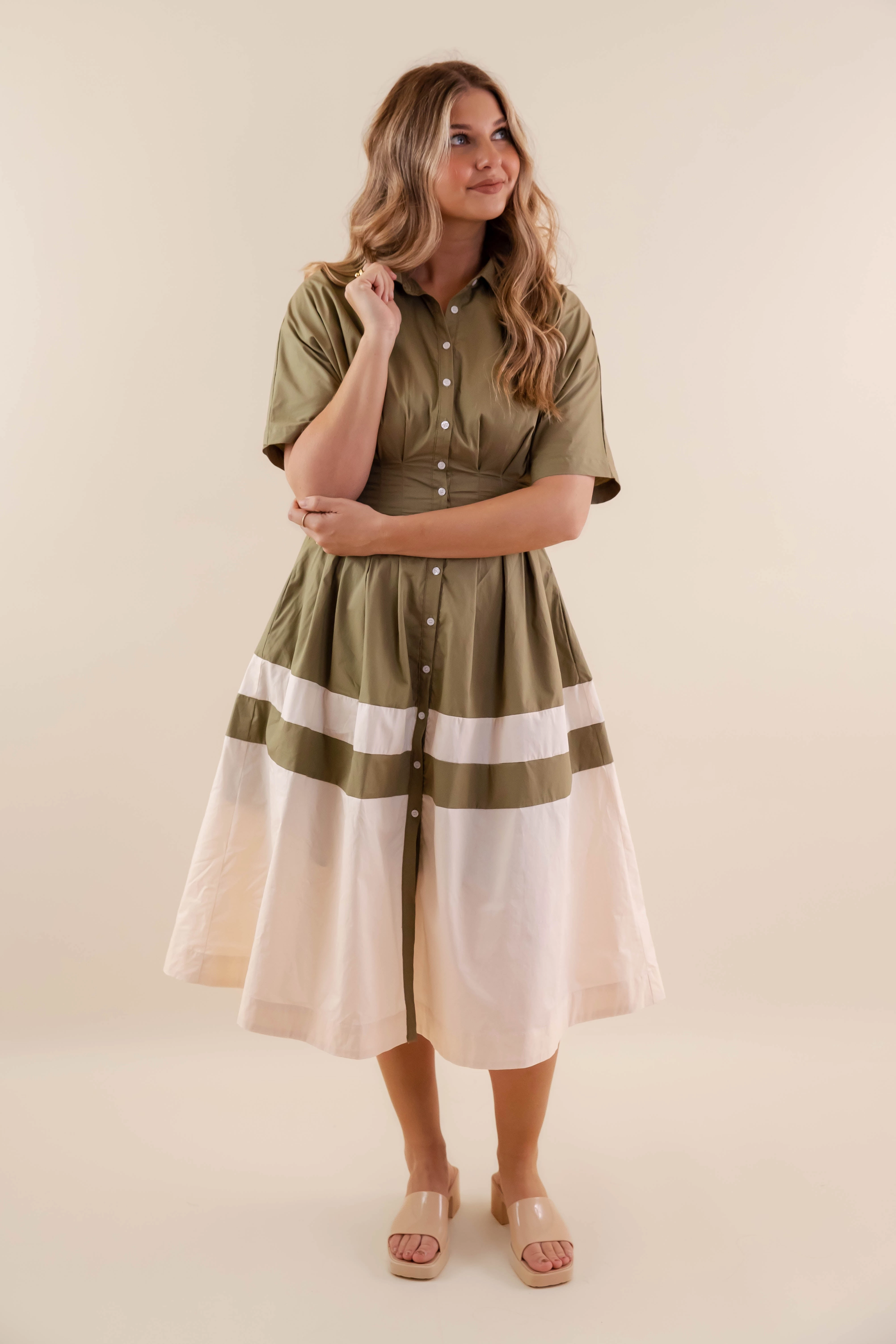 A Resilient Nature Midi Dress Flattering Waist Fit