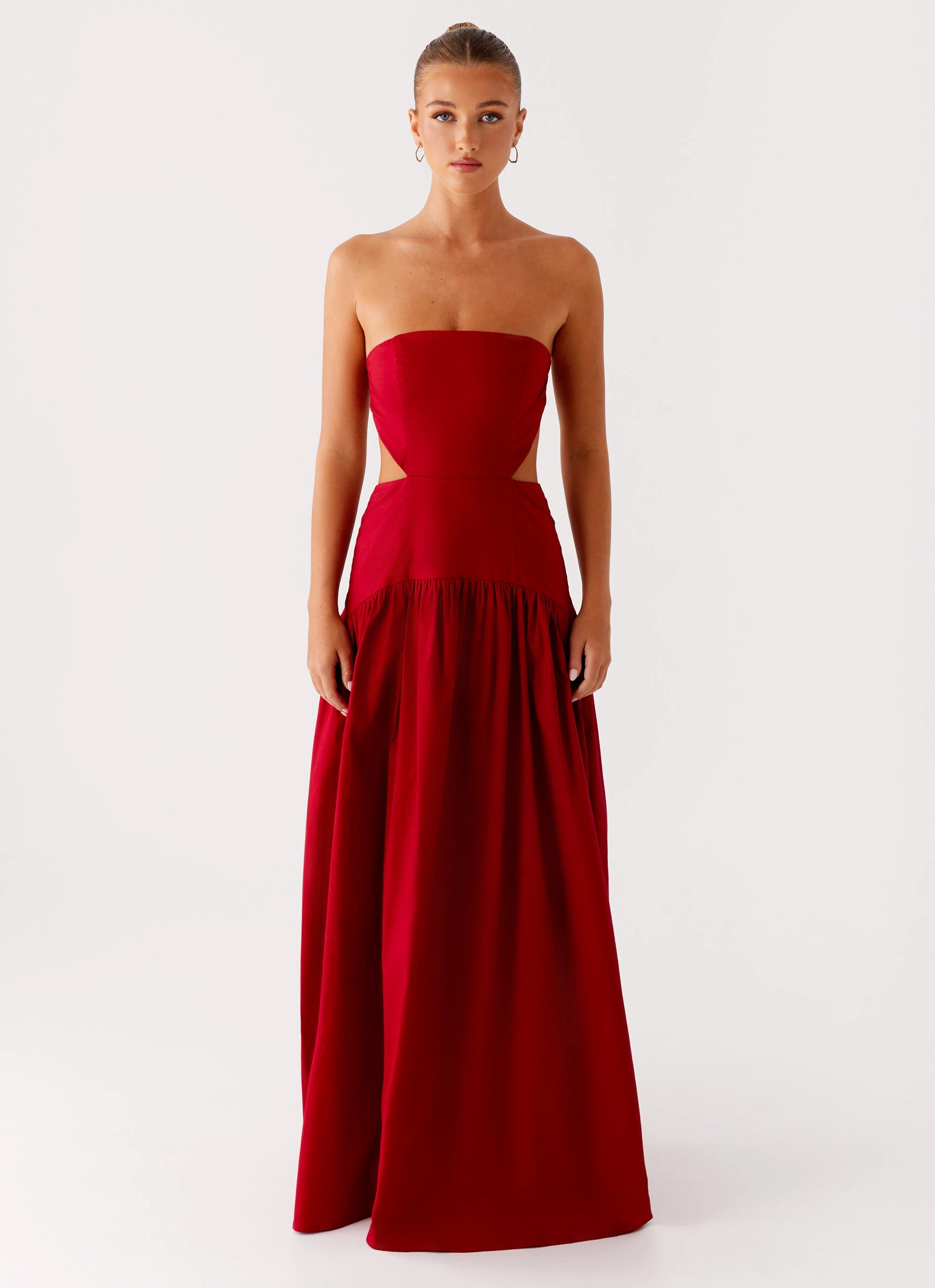 Maternity-Fit Aamari Maxi Dress - Red