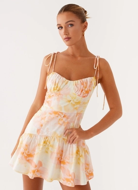 Comfortable and Soft Soft fabric piece Abby Mini Dress - Floral Print
