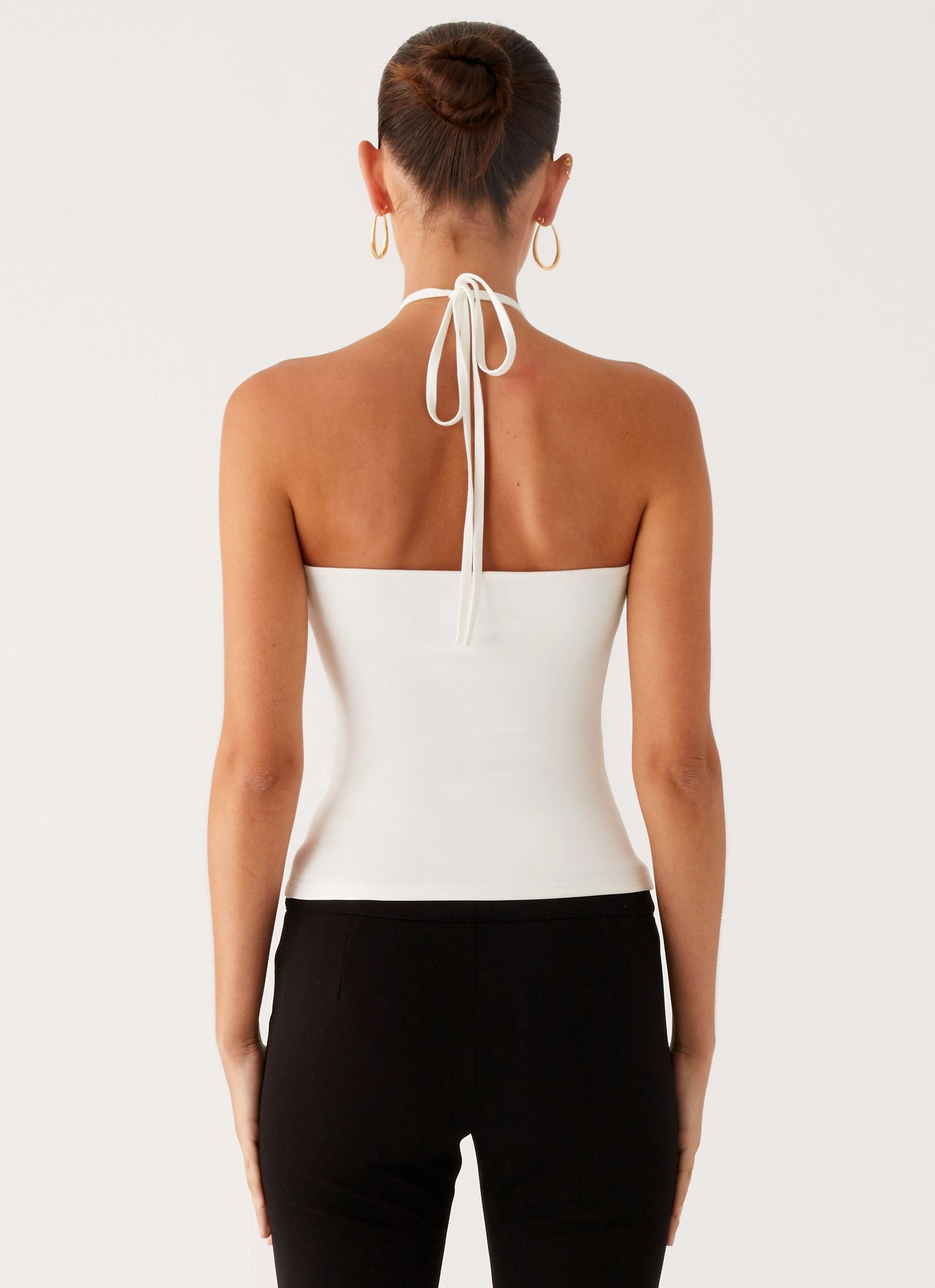 Good Thing Halter Top - White LowImpact Manufacturing WrinkleResistant