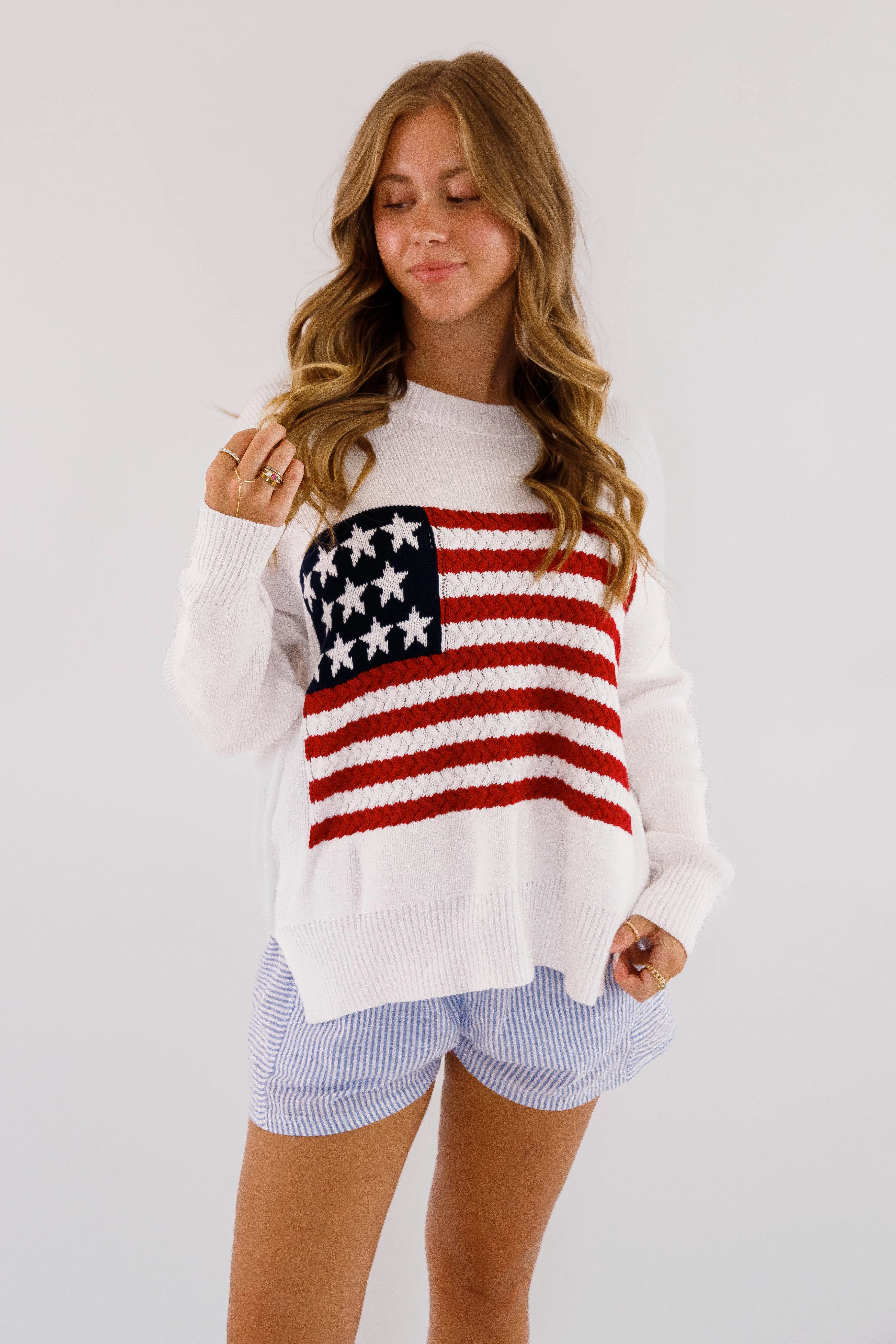 AntiPilling Finish Under The Stars Sweater-White
