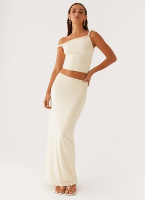 Gusseted Crotch FlexFoamPadding Solace Soul Maxi Skirt - Yellow