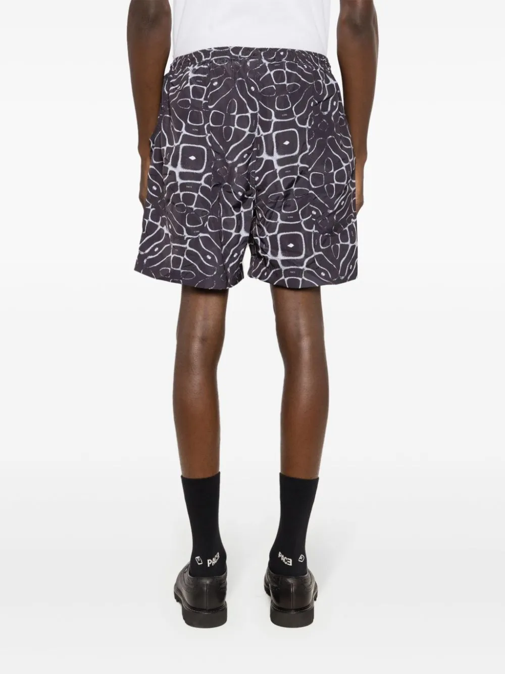 abstract-print drawstring shorts