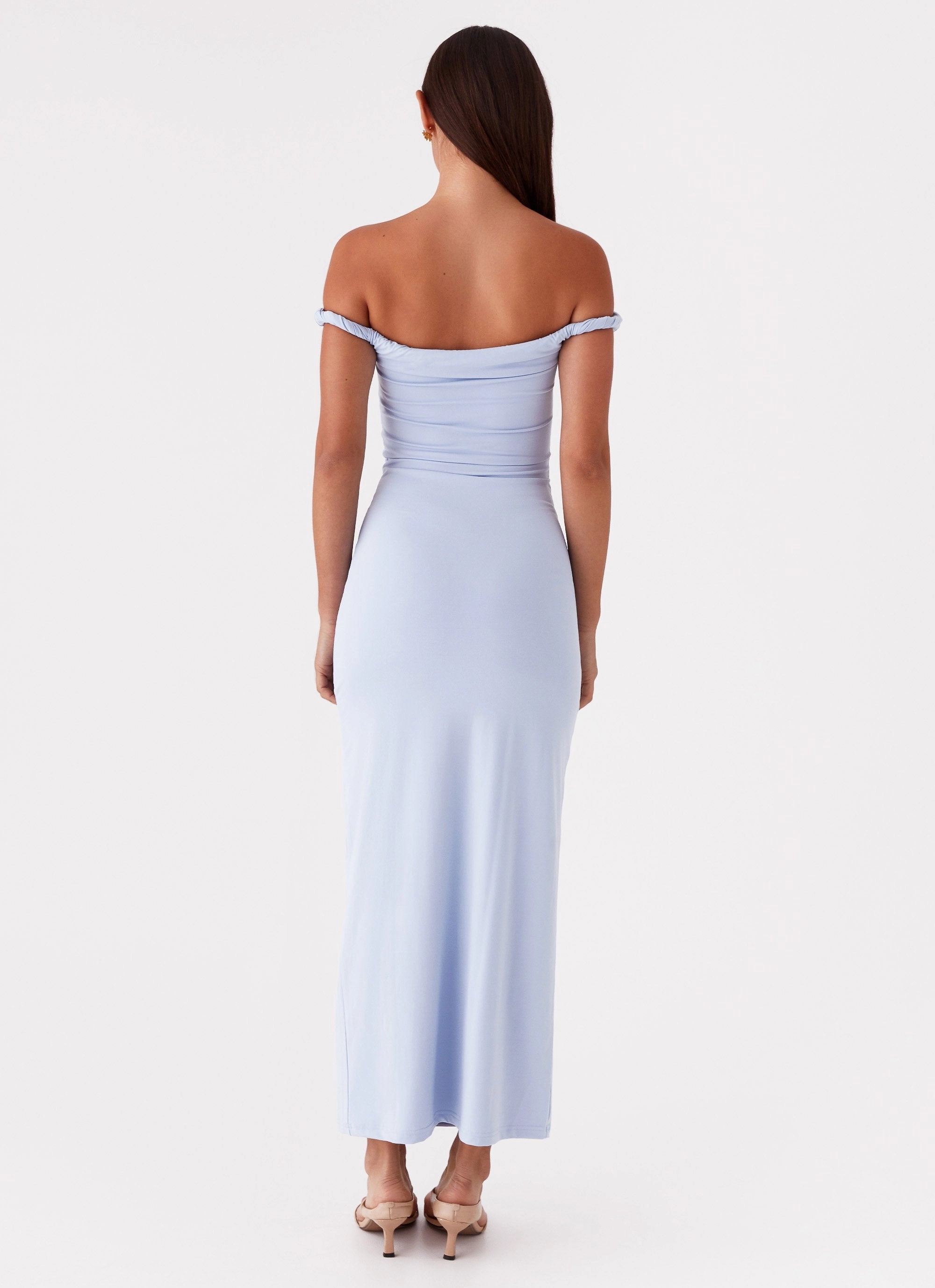 Arabella Twist Shoulder Maxi Dress - Blue Sunset Hour Smart touch