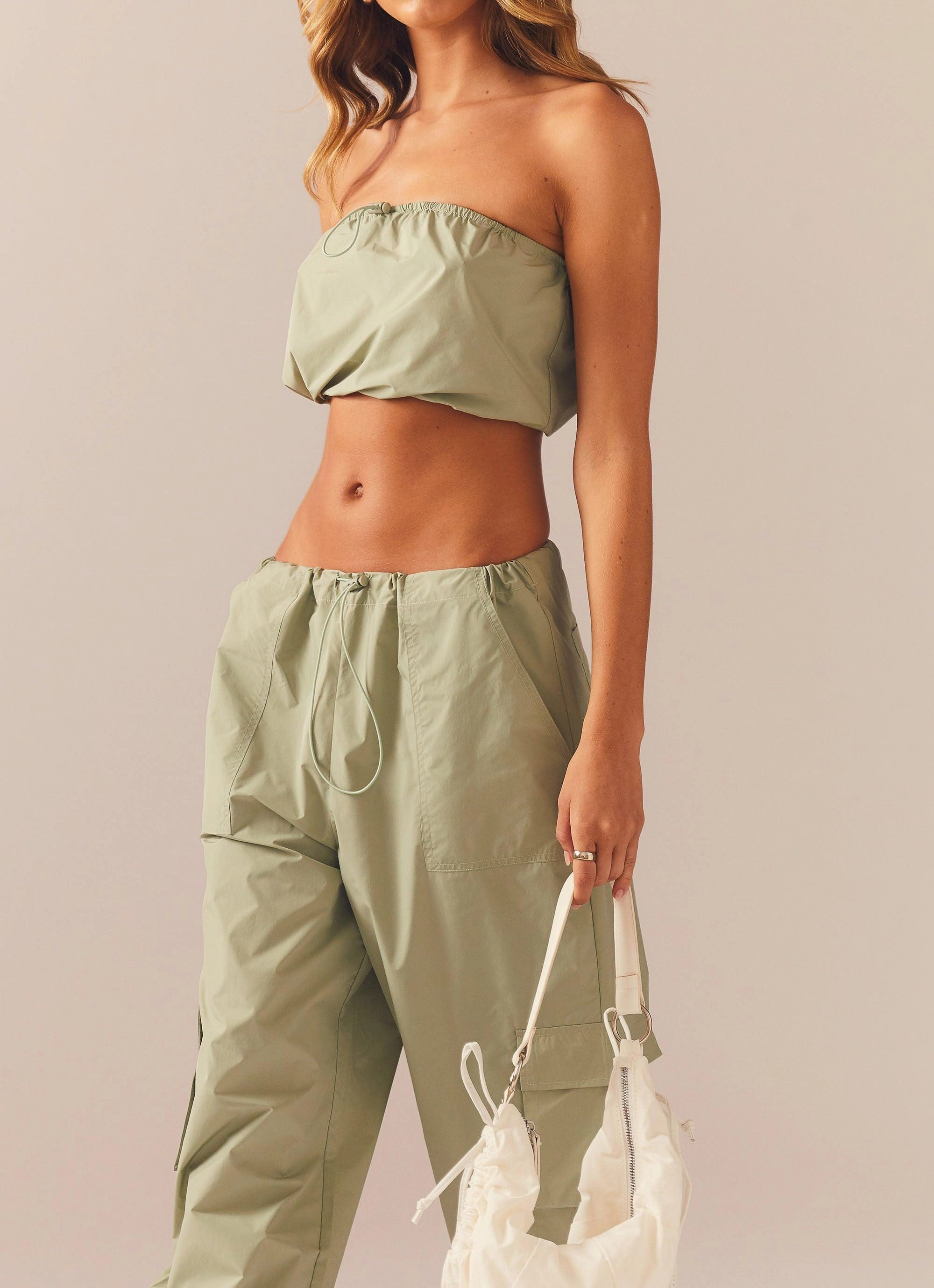 BiodegradableFabric OdorResistant Acid House Drawstring Top - Fern