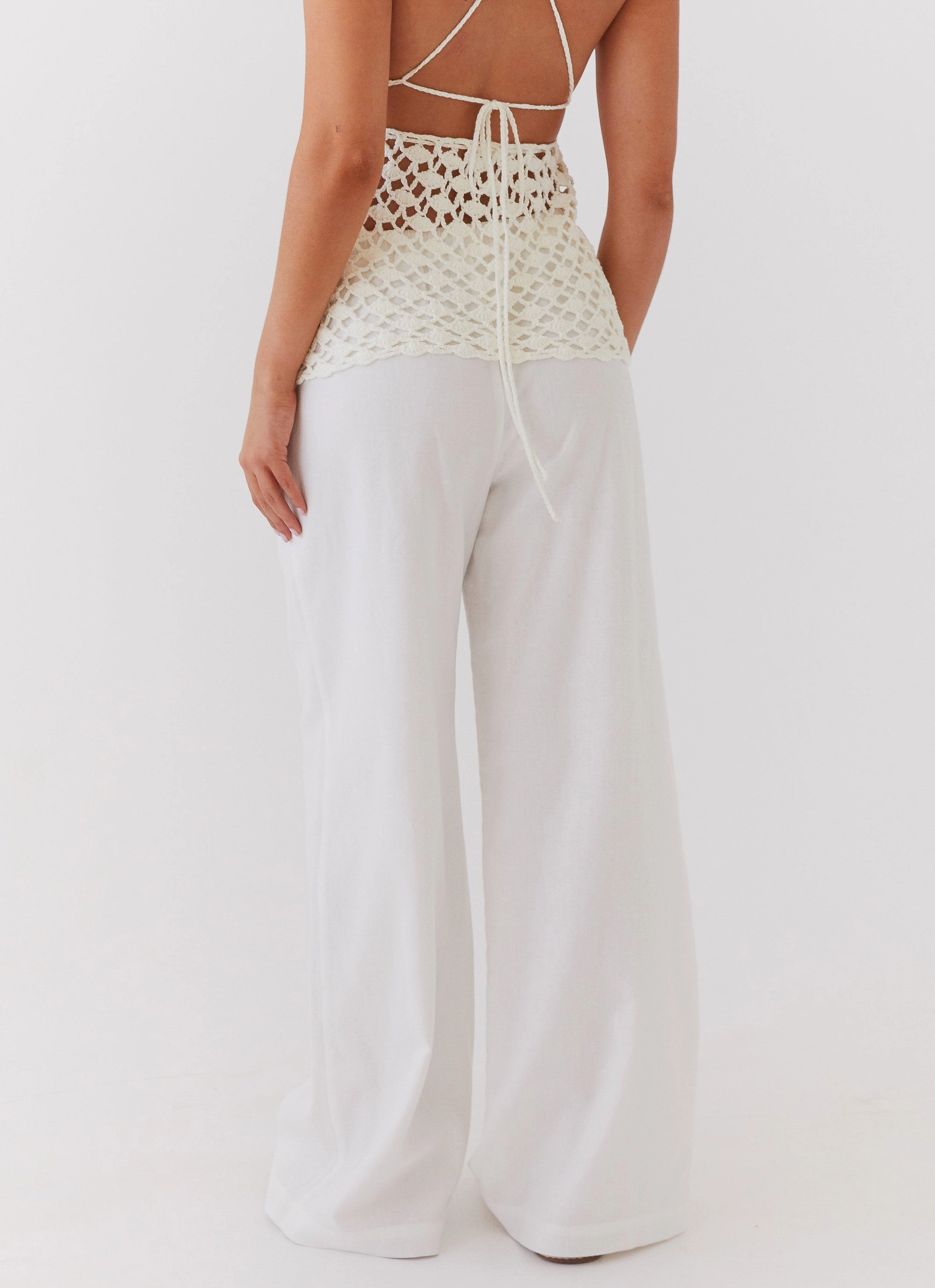 Fresh Face Linen Pants - White Performance Ready