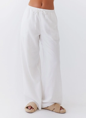 Fresh Face Linen Pants - White Flexible Layer Fit Sweat Wicking Liner