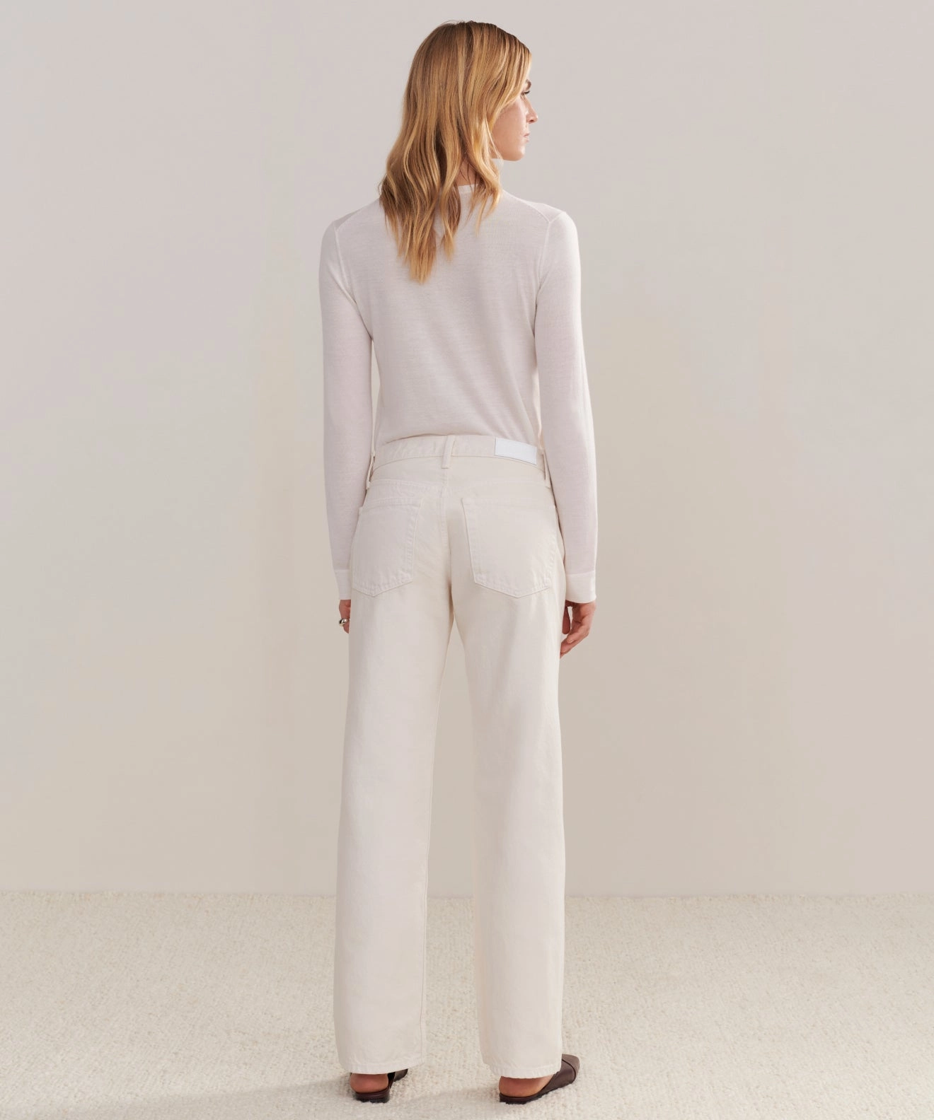 Flexible Ankle Cuffs Reflective Trim Mid Rise Wide Leg