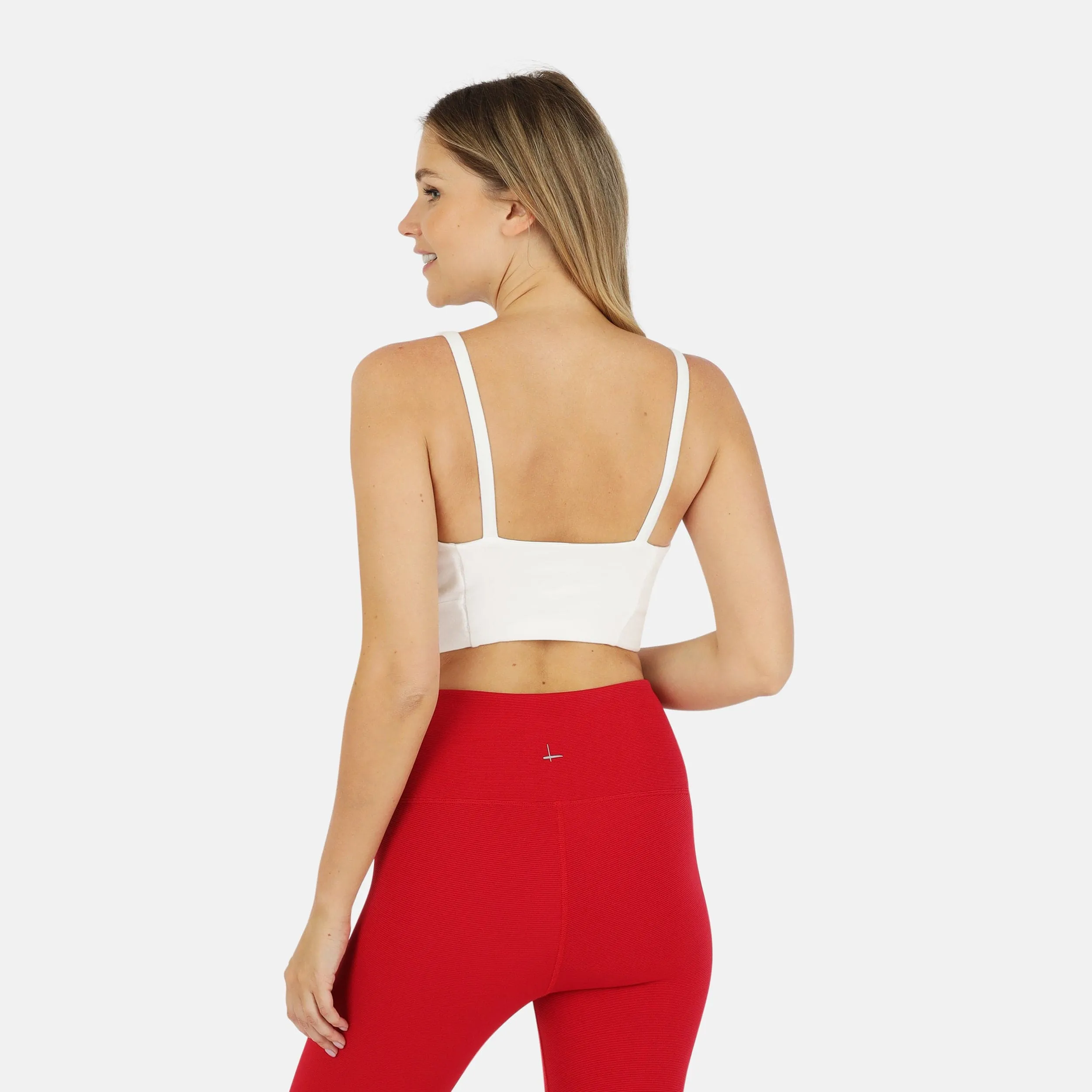 Ada Organic Cotton Twist Around Sports Bra - White