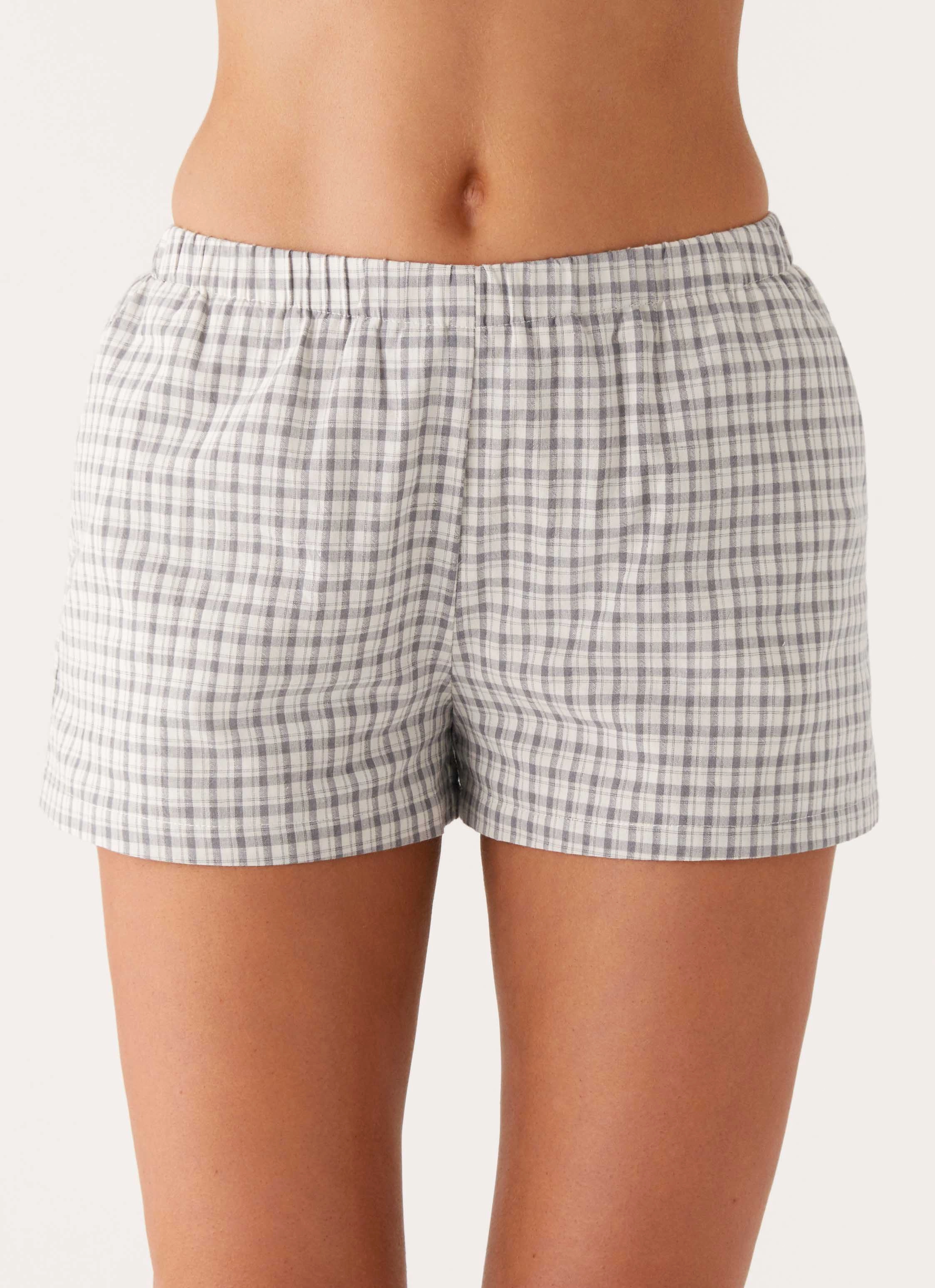 Adalina Shorts - Grey Check Layering Comfort Outdoor Activity