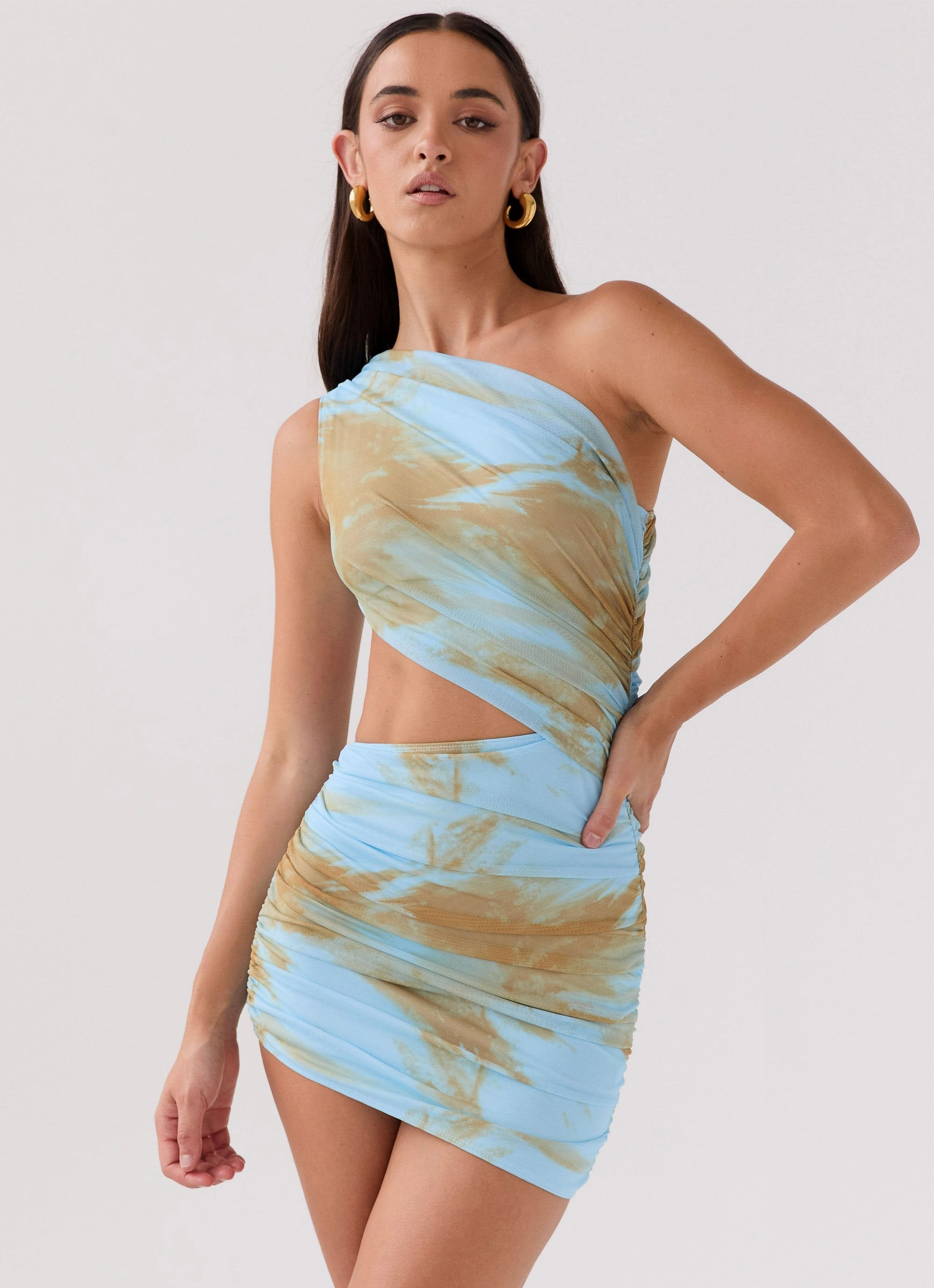 Sophisticated Line Elegant Mood Addie Mini Dress - Stardust