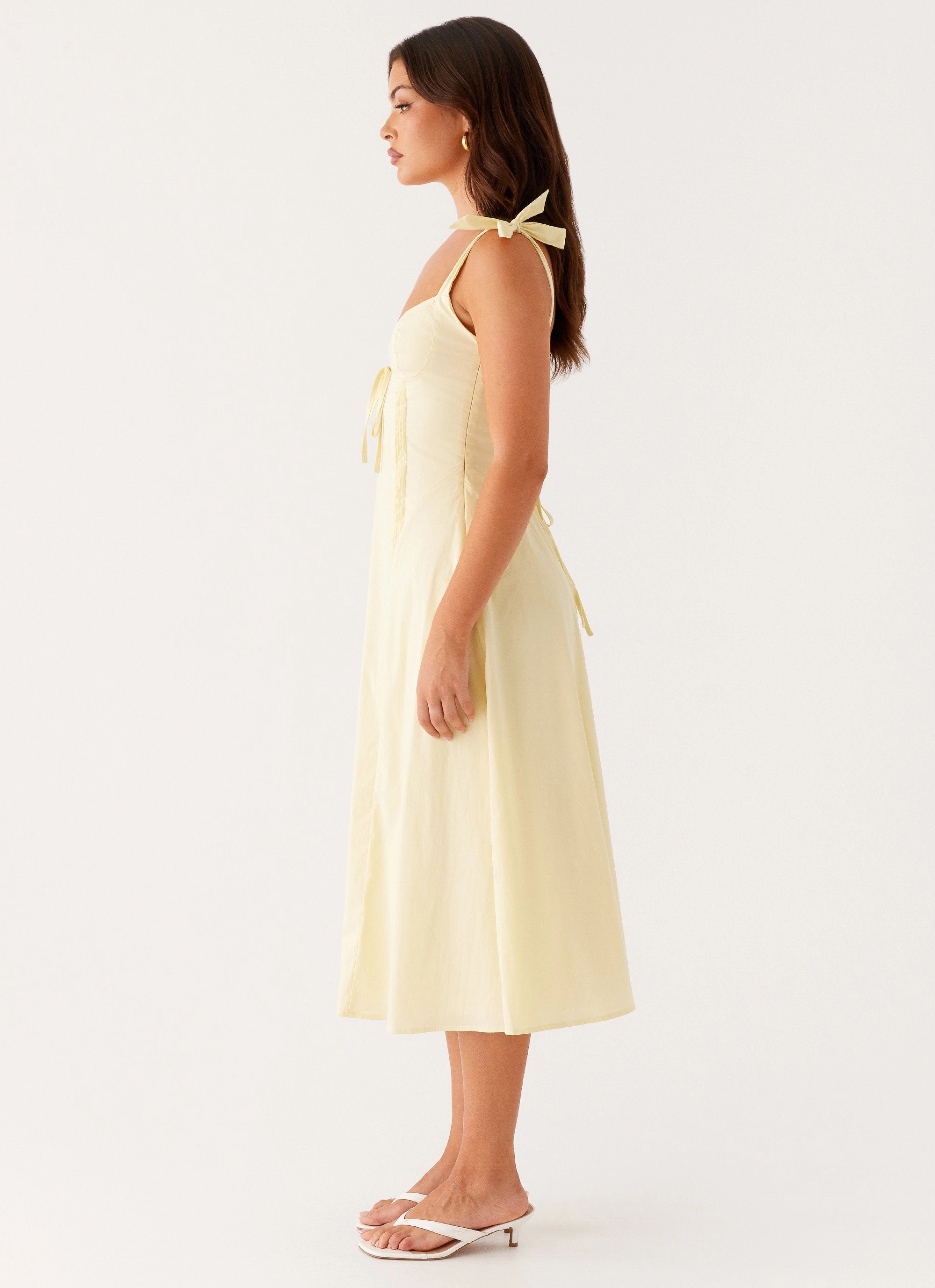 Adela Midi Dress - Yellow Spring Flow