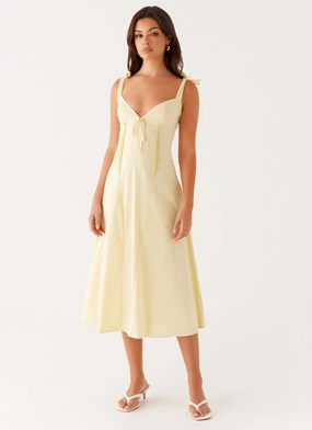 Sophisticated cocktail dress Adela Midi Dress - Yellow