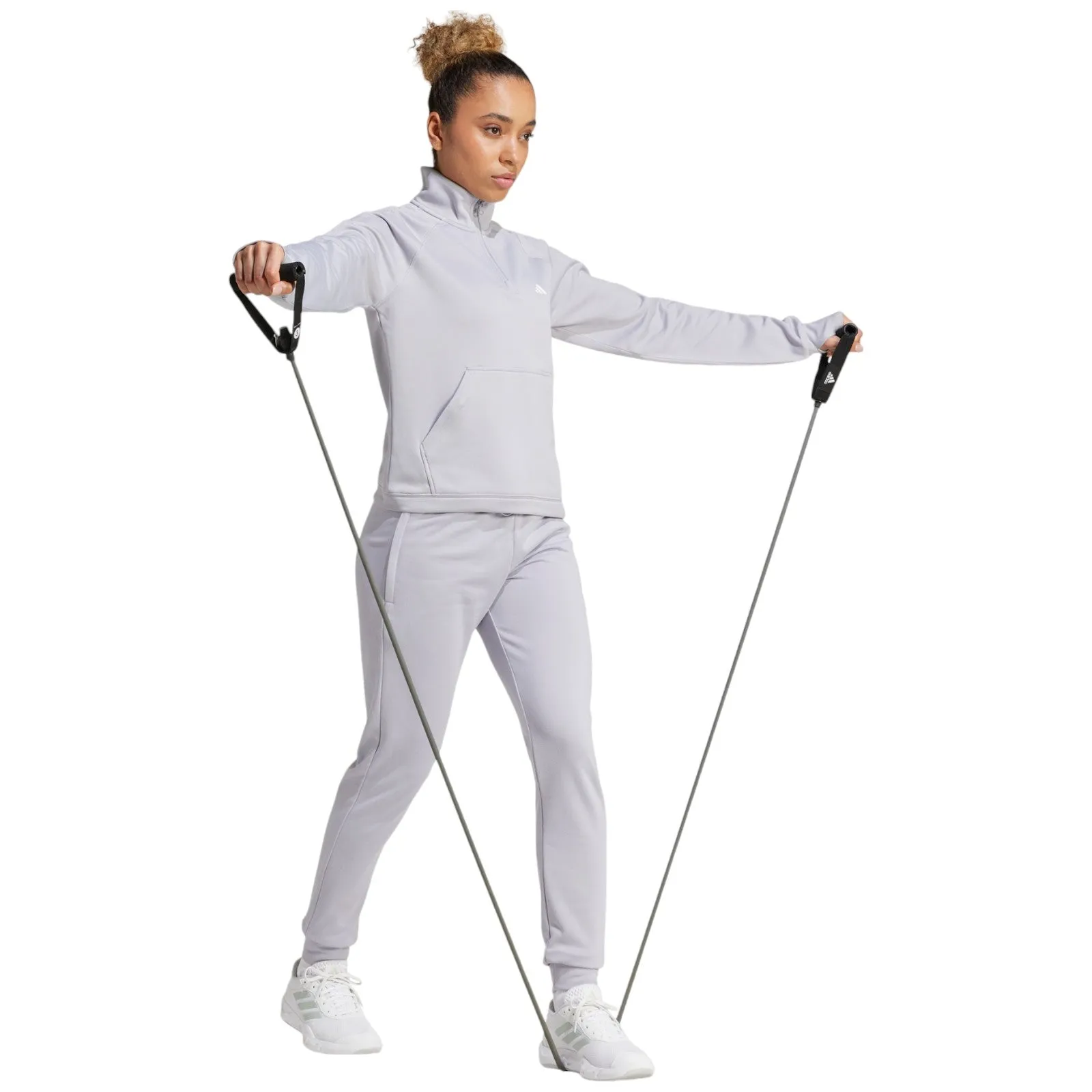 adidas Game & Go Womens Quarter-Zip Fleece Workout Top
