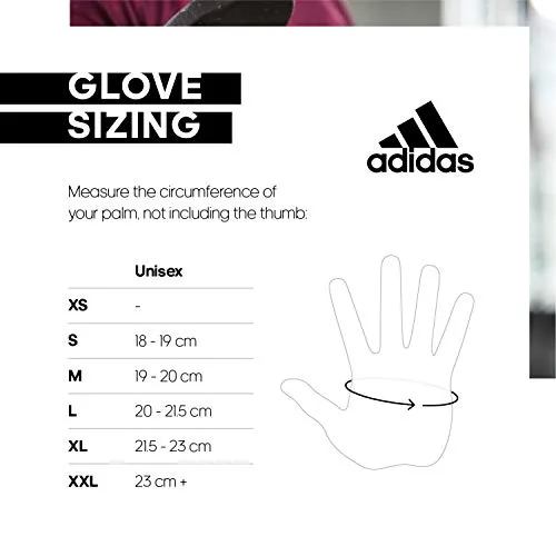 adidas Men's Essential Adjustable Gloves - White Weight Lifting, Black, Large (Palm 20 - 21.5 cm)