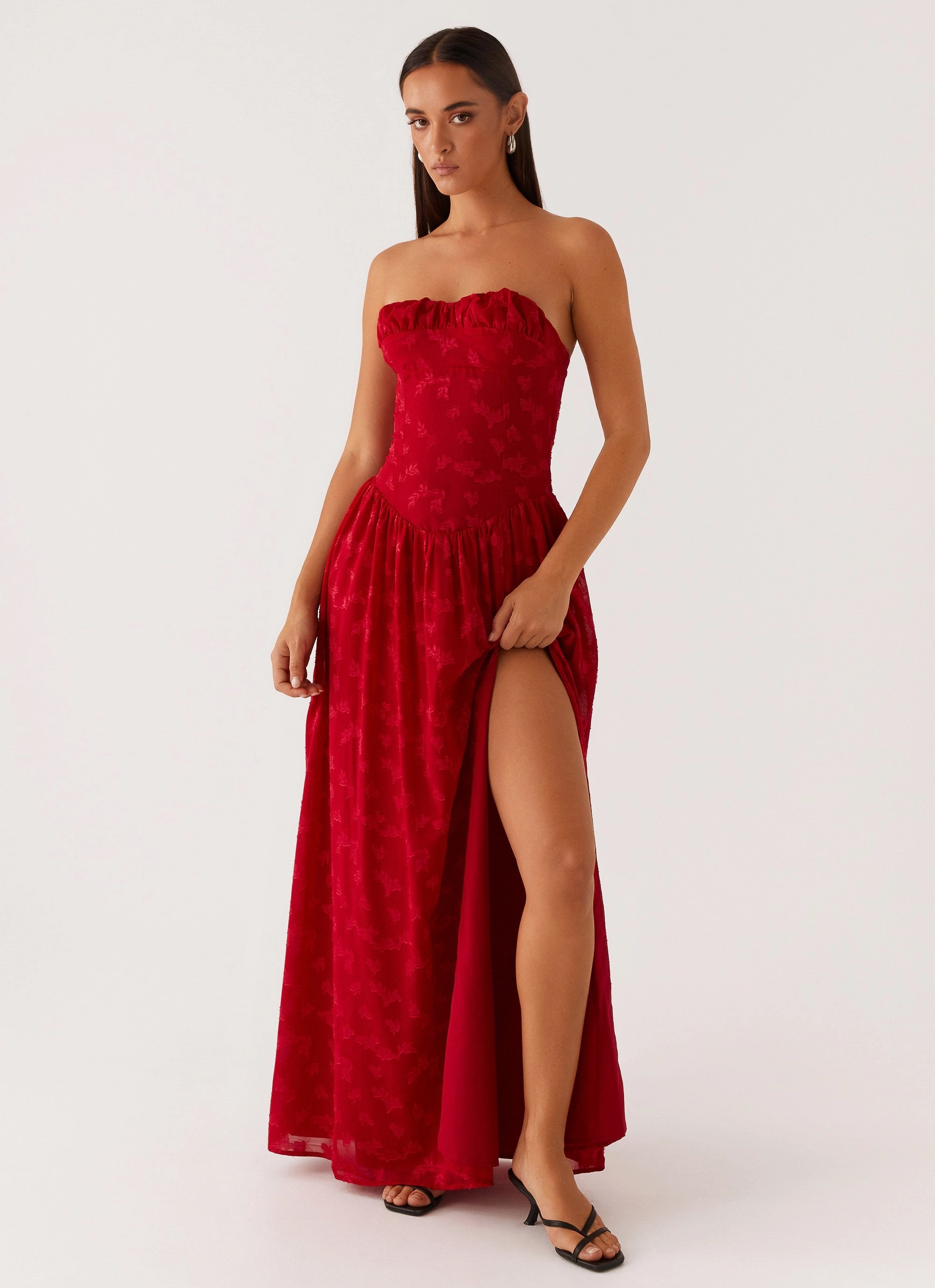 Adira Maxi Dress - Red Versatile Comfort Wear Low Key