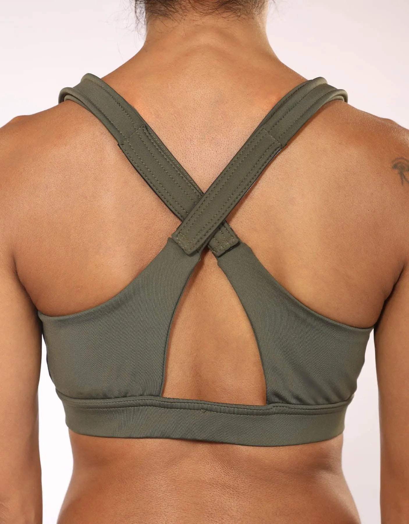 Adjustable Front Zip Sports Bra - Camo