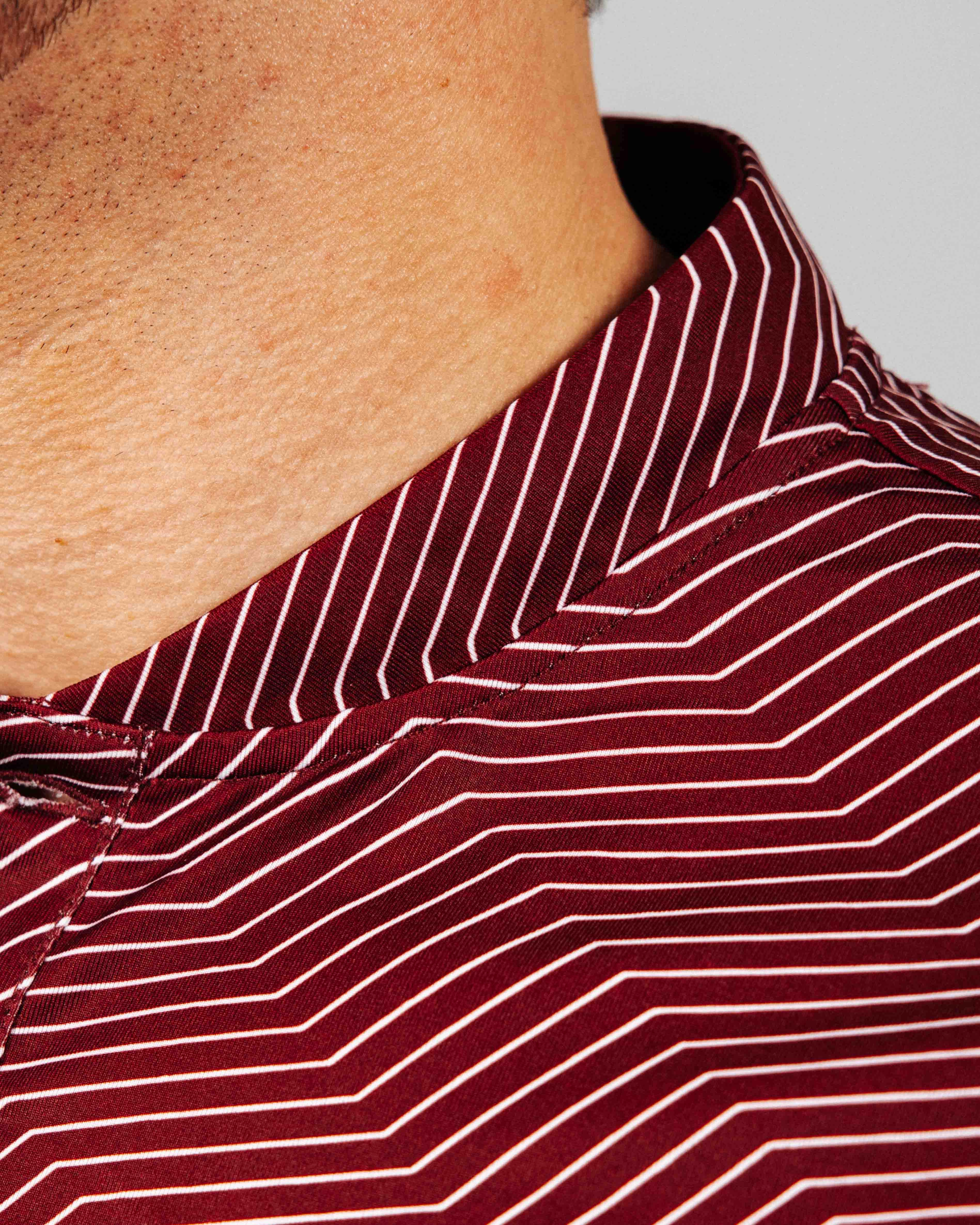 Maroon Chevron Blade Polo Lightweight Weave QuickDrying