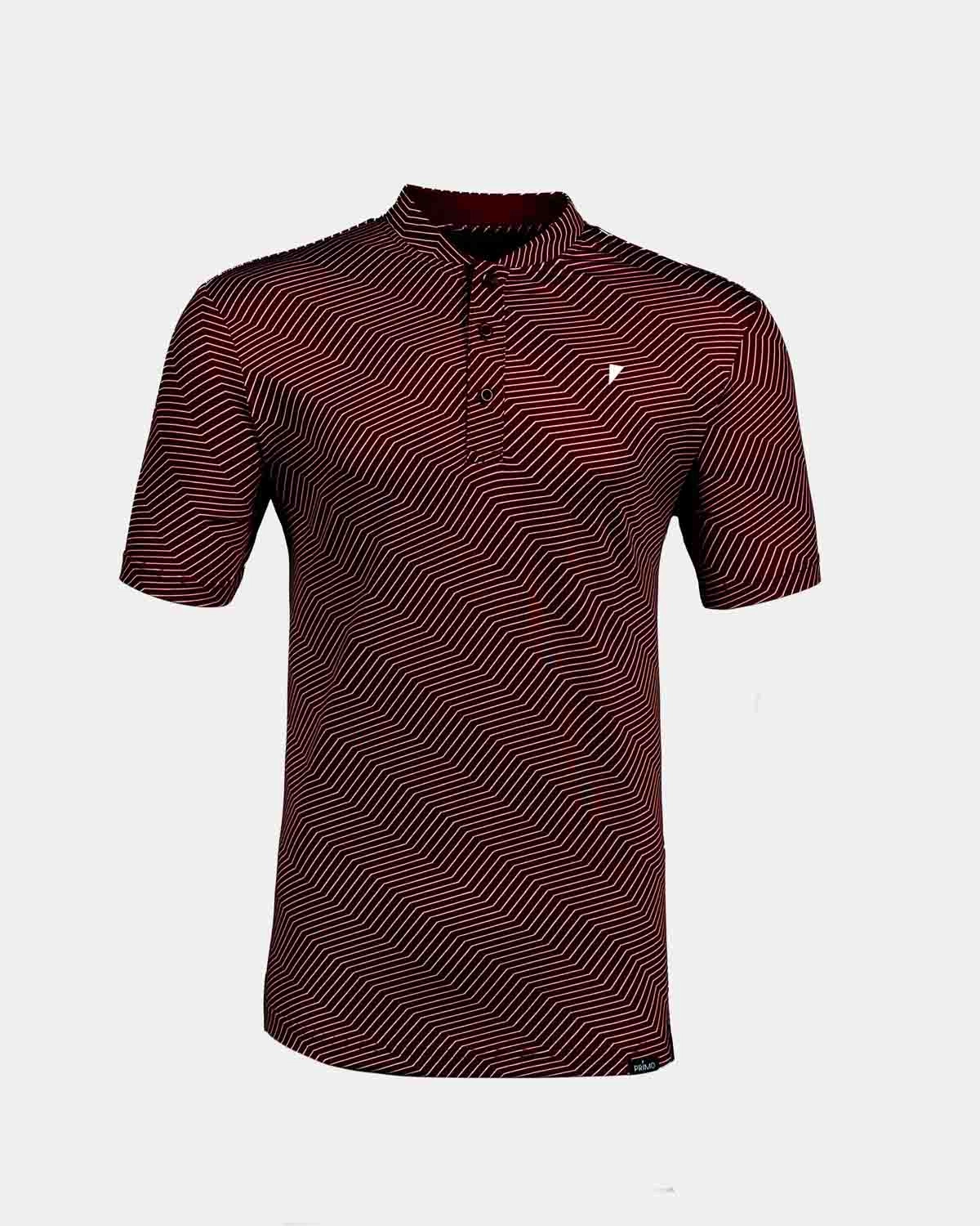 Maroon Chevron Blade Polo StretchMaterial Thermal Insulation