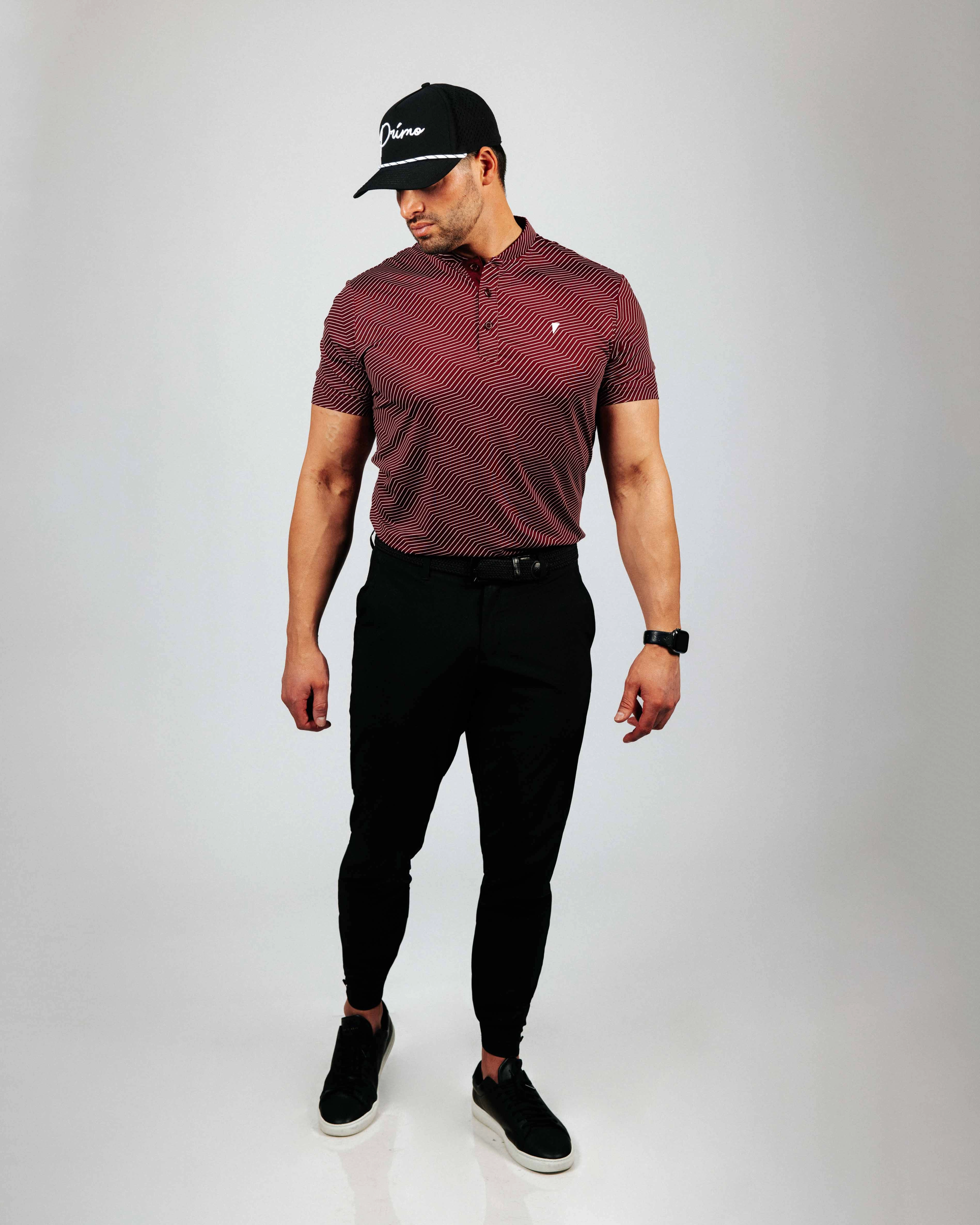 RelaxedNeckline Maroon Chevron Blade Polo