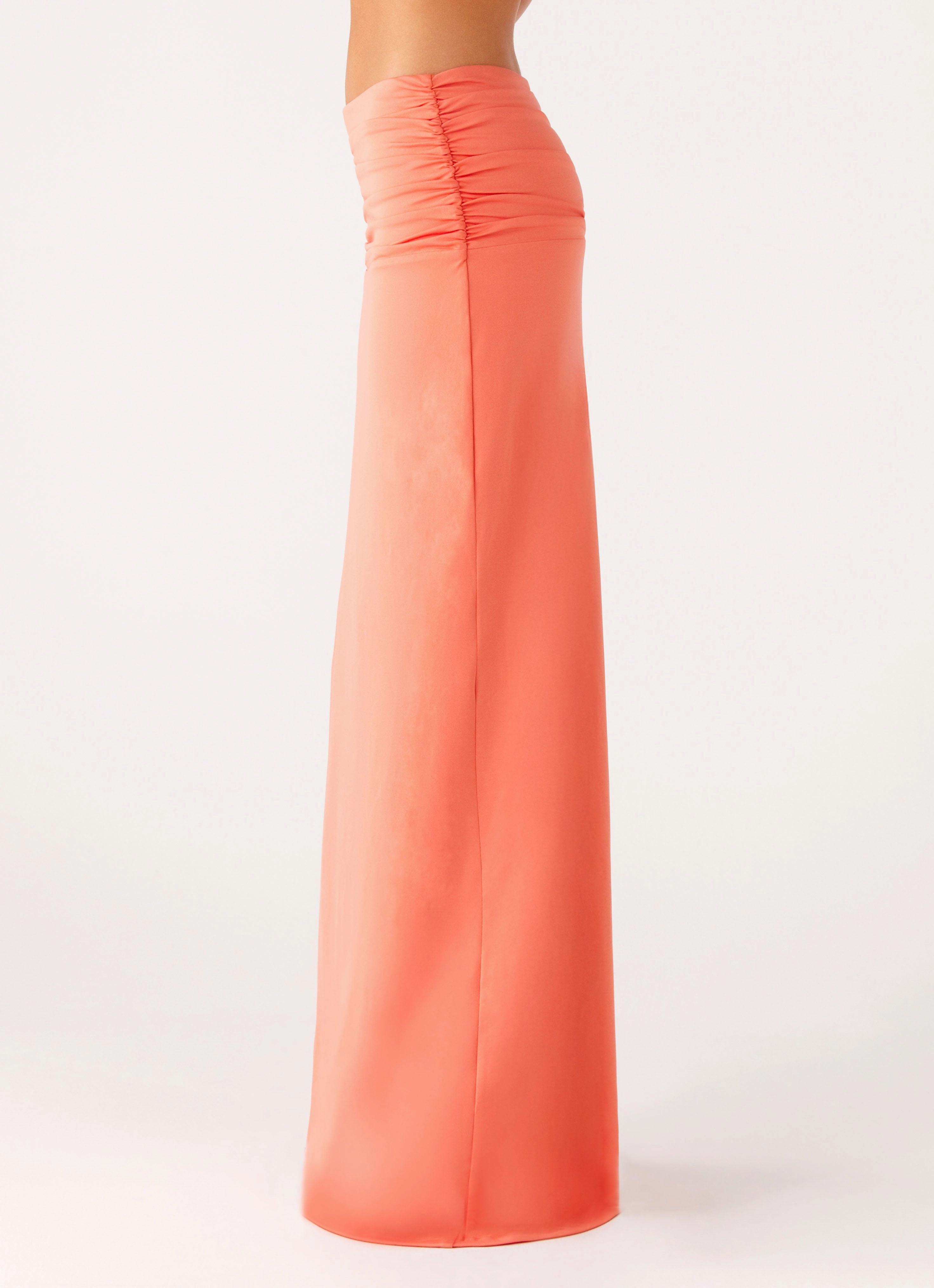 Elisabetta Maxi Skirt - Coral Elastic Fit