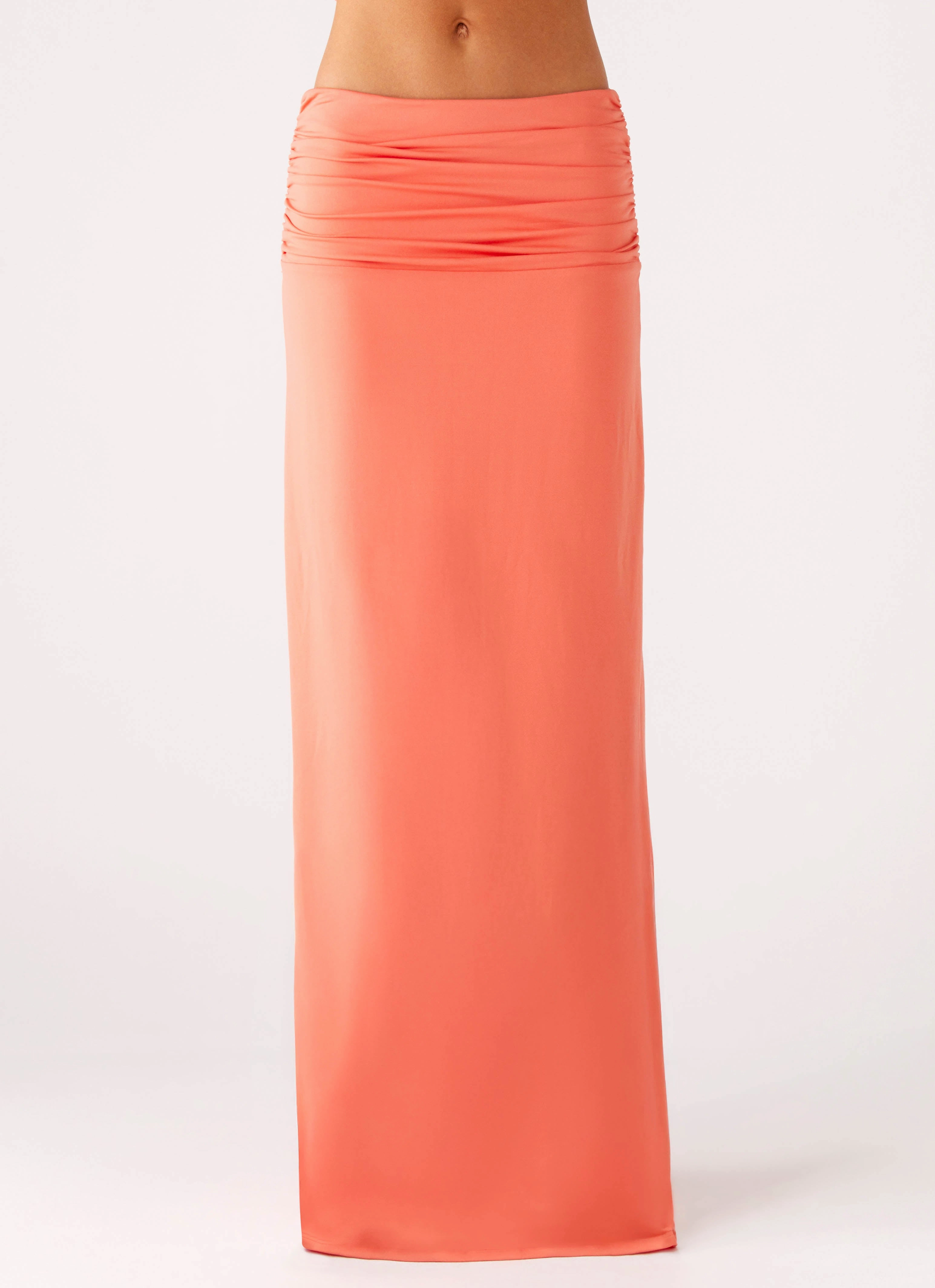 Elisabetta Maxi Skirt - Coral Lightweight Fabric