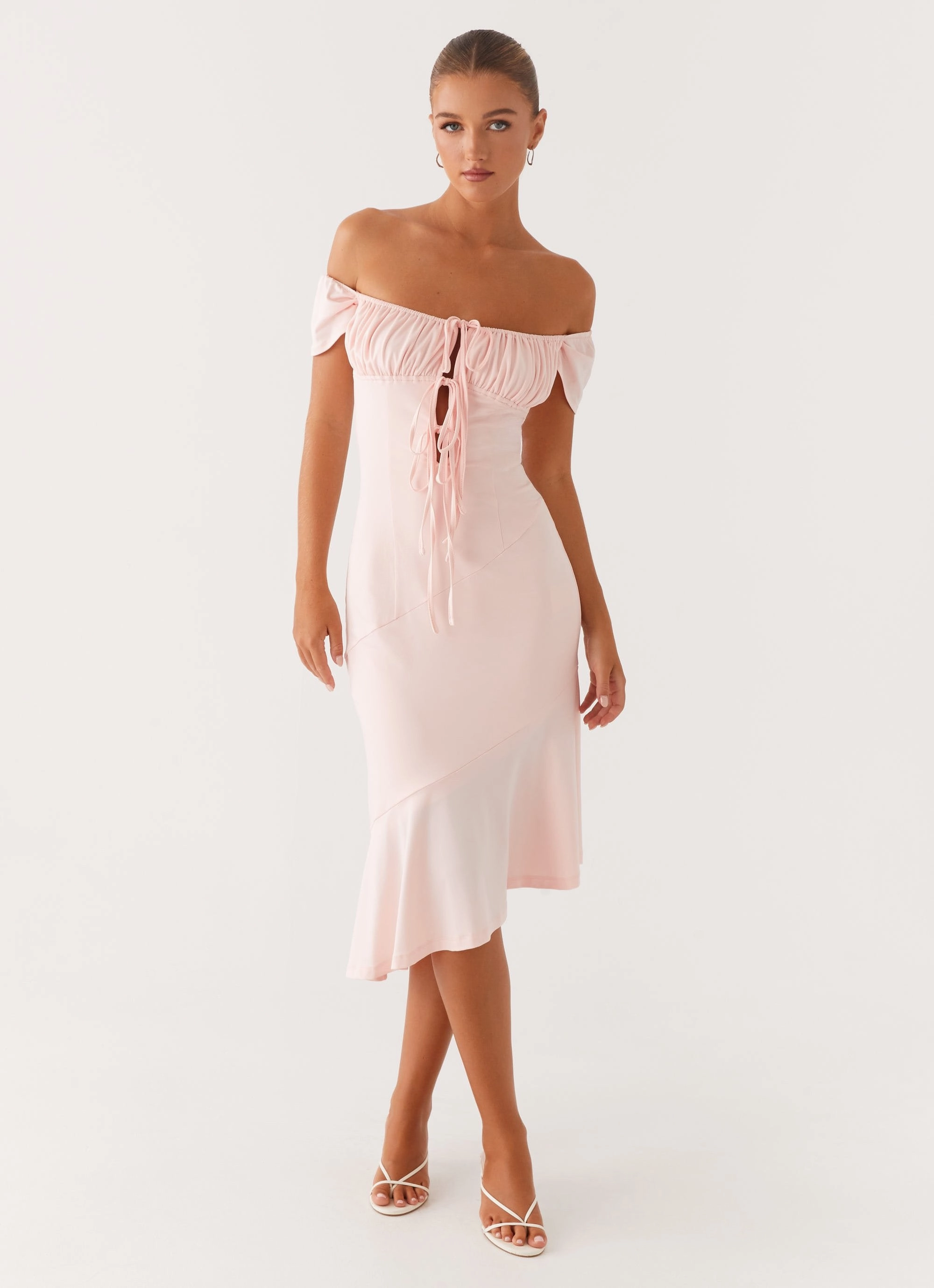Katherine Midi Dress - Pink Casual Lines