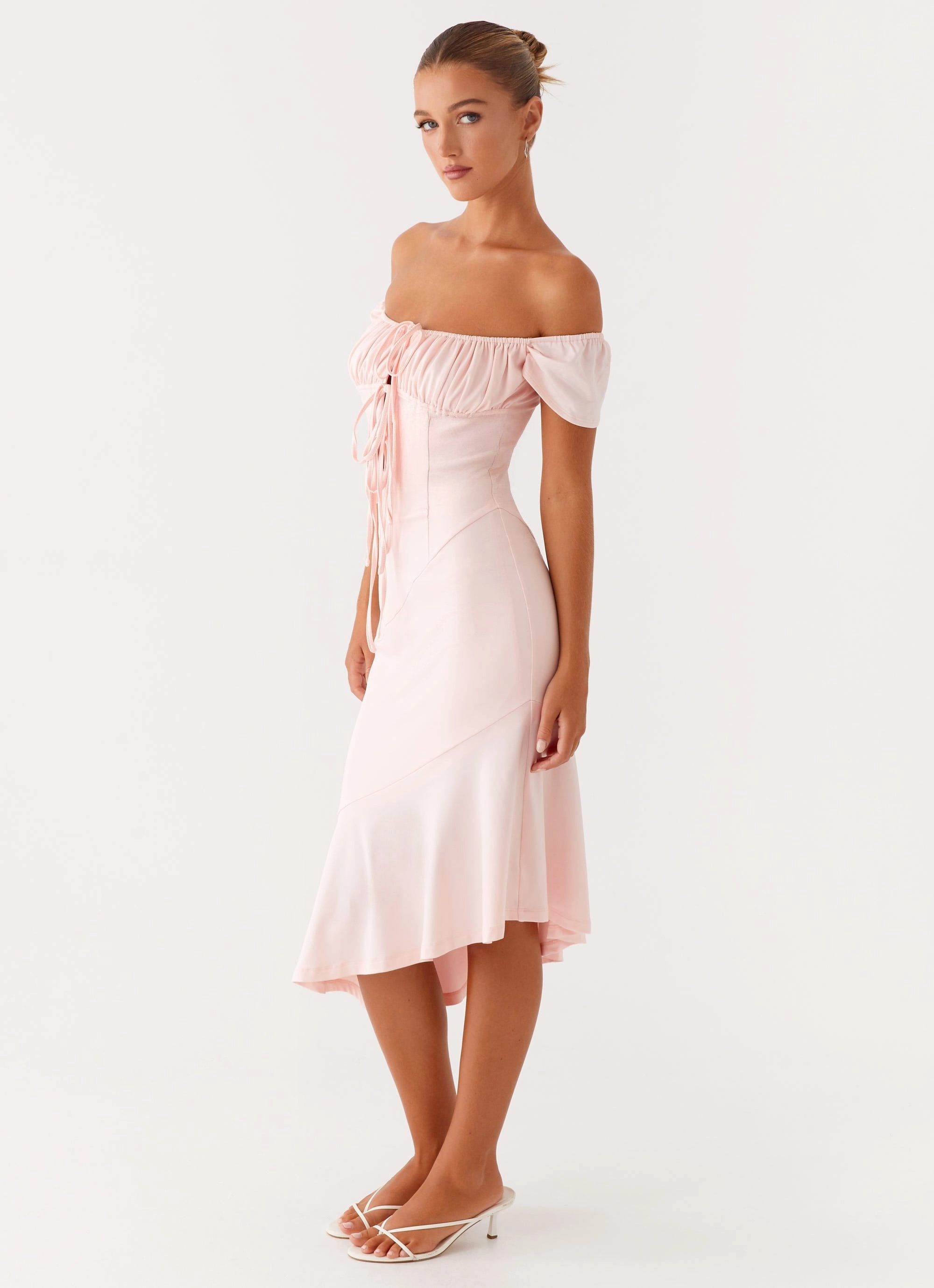 Katherine Midi Dress - Pink Neutral-Shade