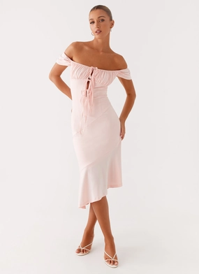 Katherine Midi Dress - Pink Smooth Vibes