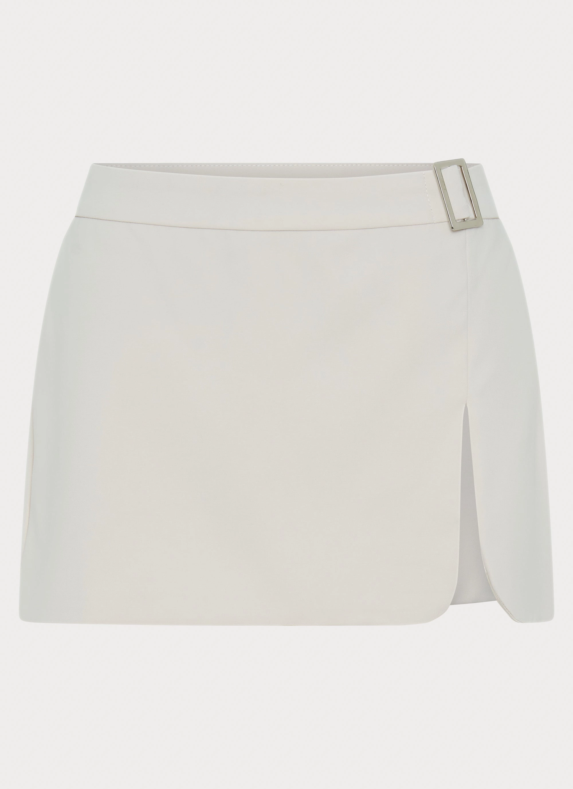 Relaxed Look Adley Buckle Mini Skirt - Ivory