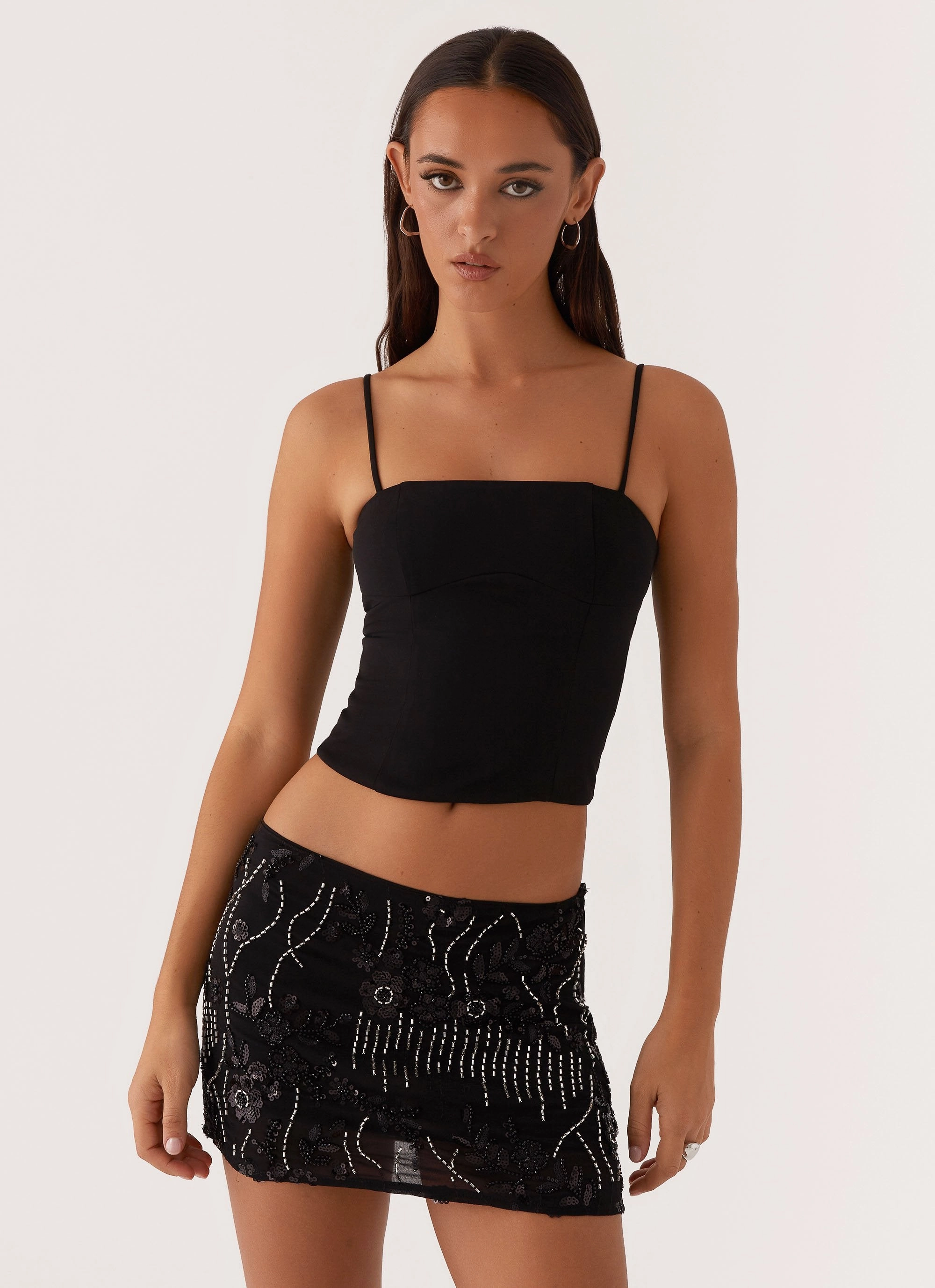 Classic Fit Fashion Forward Adored By You Mini Skirt - Black