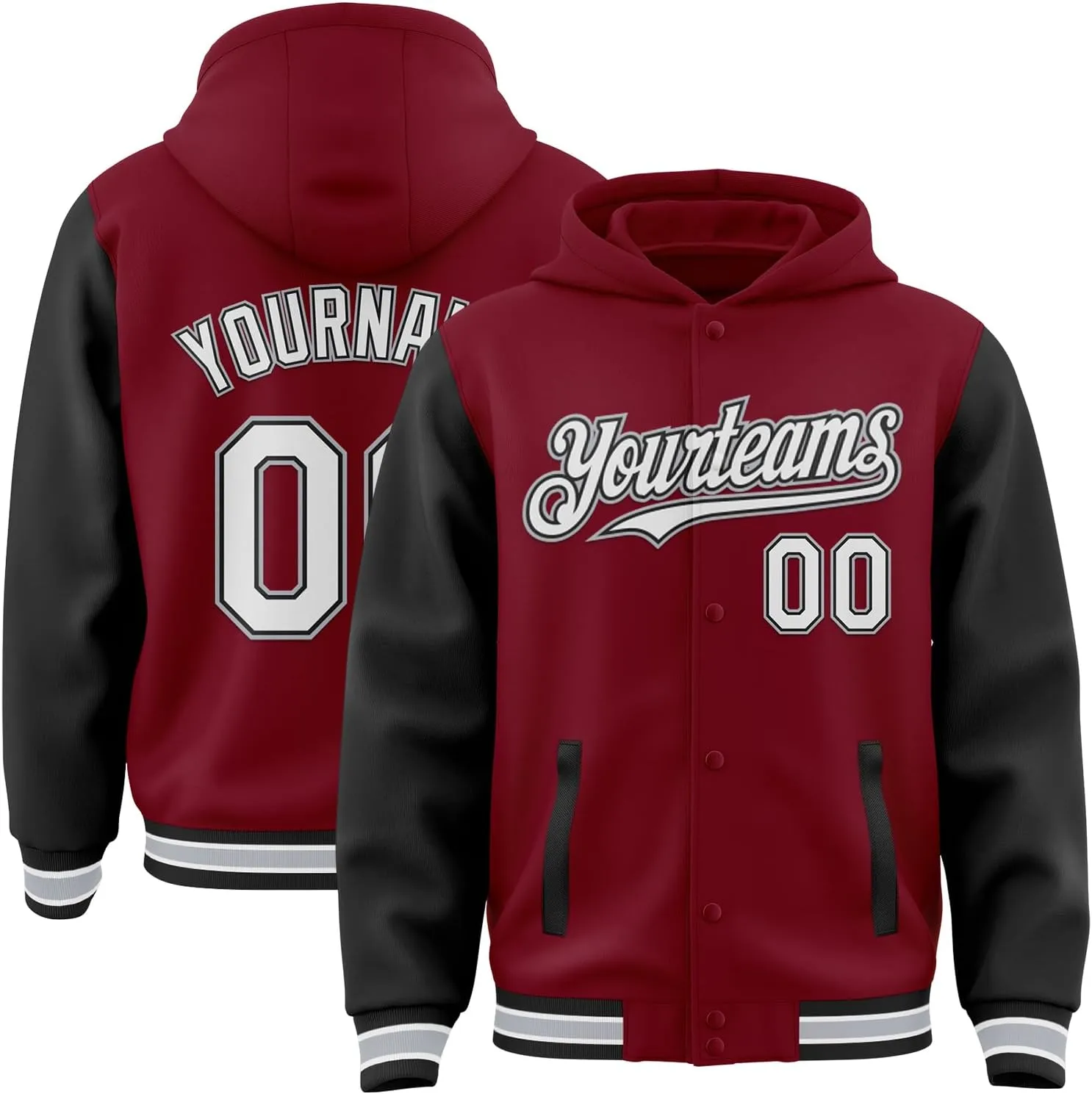Adult Teens Kids Hoodies Jacket Customized Baseball Team Jerseys Personalized Varsity Leather Bomber Jacket
