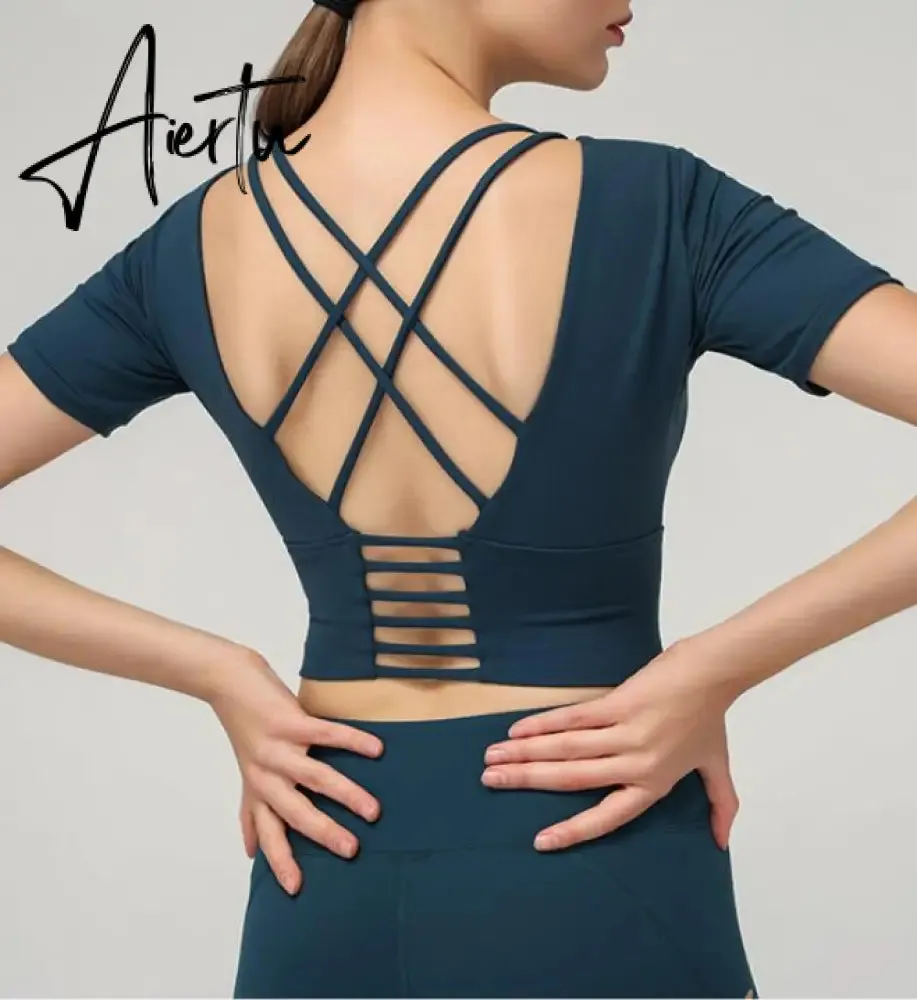Aiertu  Cloud Hide Sexy Sports Bra Women Fitness Long Sleeve Underwear Blouse Push Up Yoga Crop Top Running Gym Shirt Winter Activewear