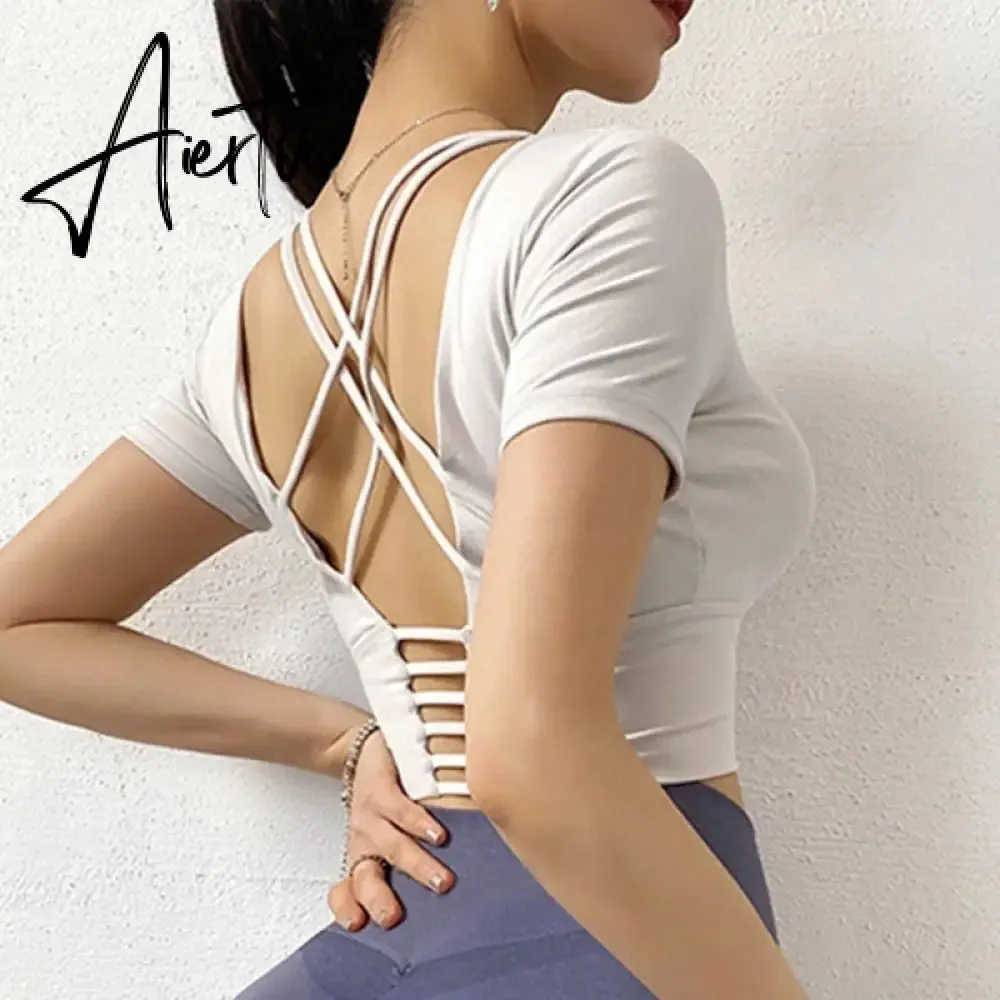 Aiertu  Cloud Hide Sexy Sports Bra Women Fitness Long Sleeve Underwear Blouse Push Up Yoga Crop Top Running Gym Shirt Winter Activewear