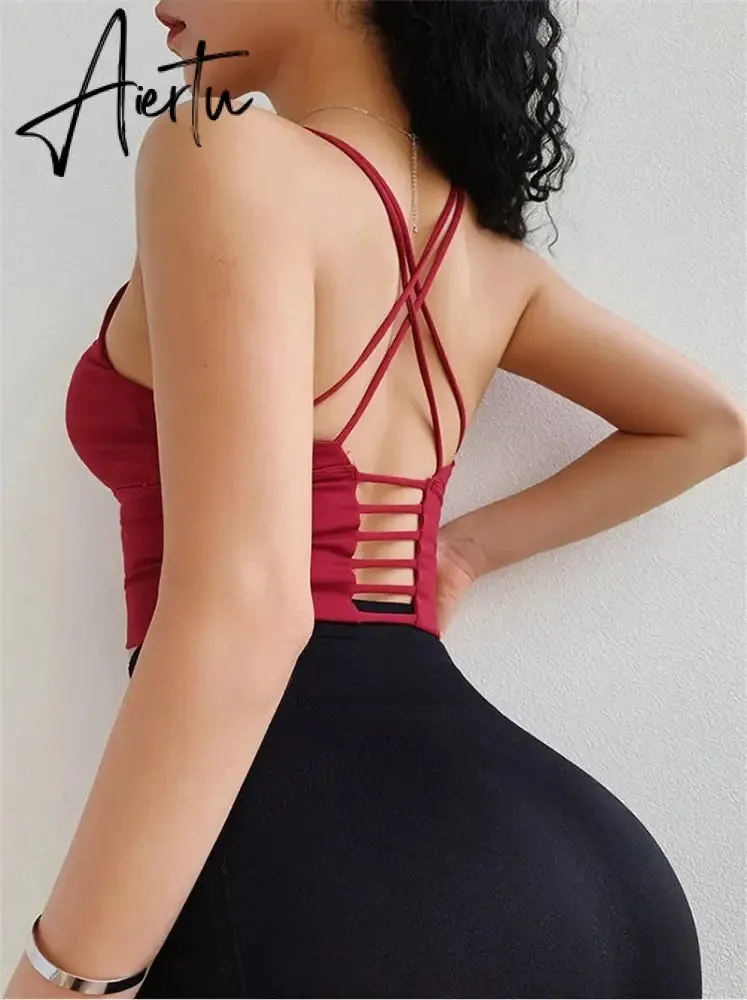 Aiertu  Cloud Hide Sexy Sports Bra Women Fitness Long Sleeve Underwear Blouse Push Up Yoga Crop Top Running Gym Shirt Winter Activewear