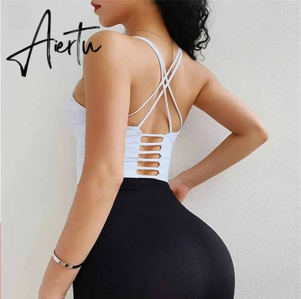 Aiertu  Cloud Hide Sexy Sports Bra Women Fitness Long Sleeve Underwear Blouse Push Up Yoga Crop Top Running Gym Shirt Winter Activewear