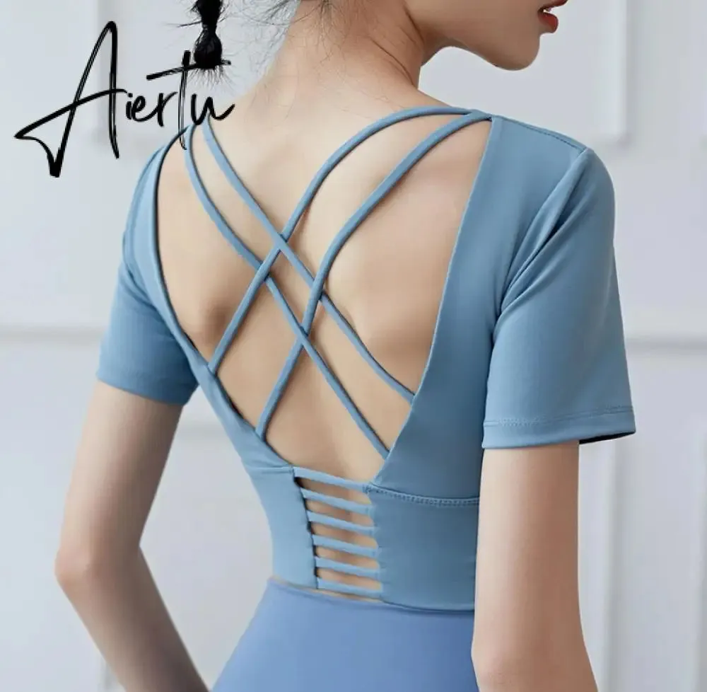 Aiertu  Cloud Hide Sexy Sports Bra Women Fitness Long Sleeve Underwear Blouse Push Up Yoga Crop Top Running Gym Shirt Winter Activewear