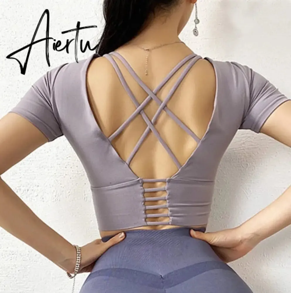 Aiertu  Cloud Hide Sexy Sports Bra Women Fitness Long Sleeve Underwear Blouse Push Up Yoga Crop Top Running Gym Shirt Winter Activewear