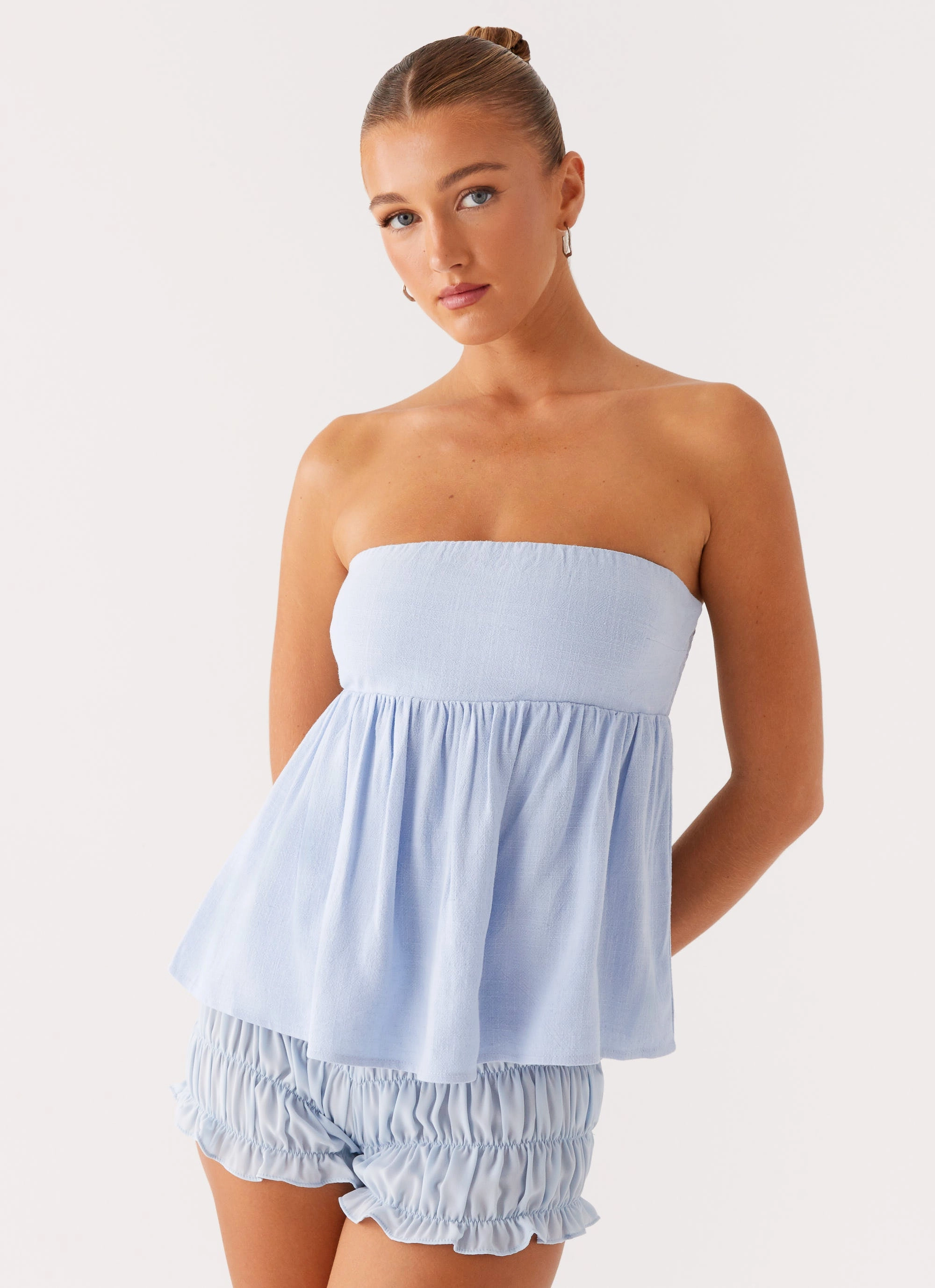 Cassie Tube Top - Blue Wear Resistant Edge
