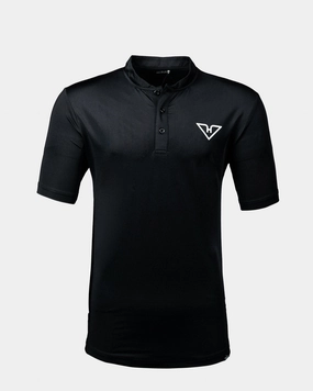 HyFlyers Black Blade Polo Ribbed Trims Layered Neckline Details