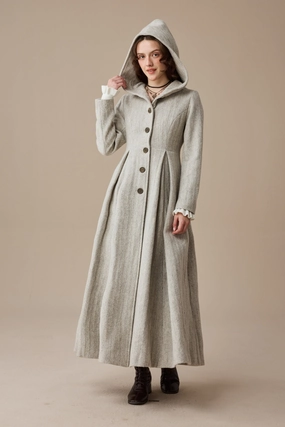 My Fair Lady 26 | Hooded Wool Coat Quick Release Fasteners NonScratchyLining