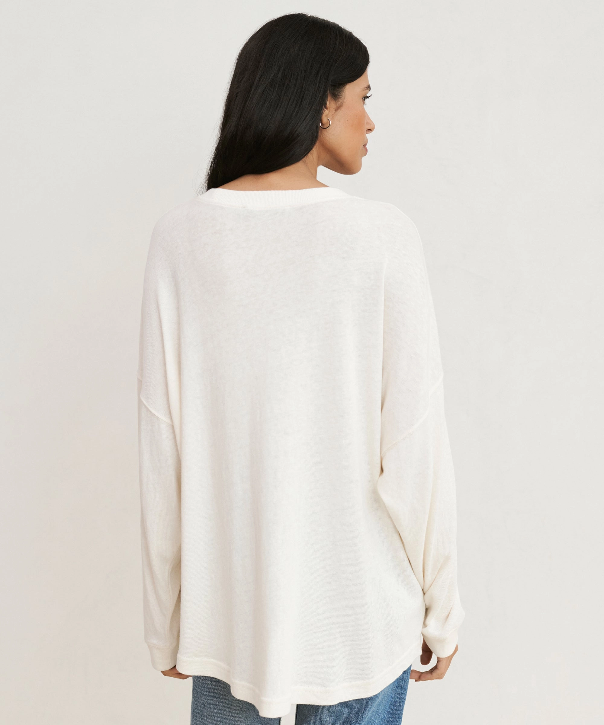 Garment Dyed Finish Sporty Style Boyfriend Long-Sleeve Tee
